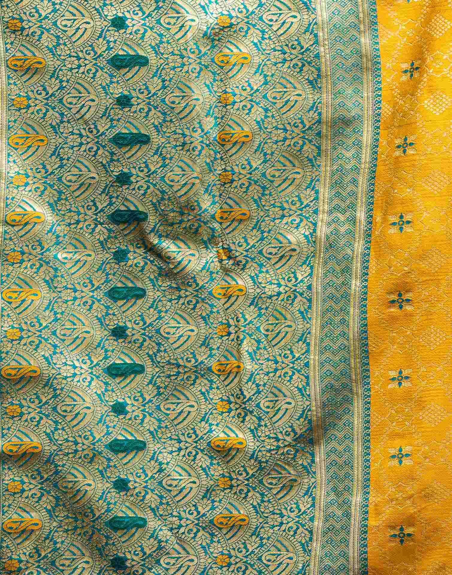 Turmeric Yellow Silk Woven Saree