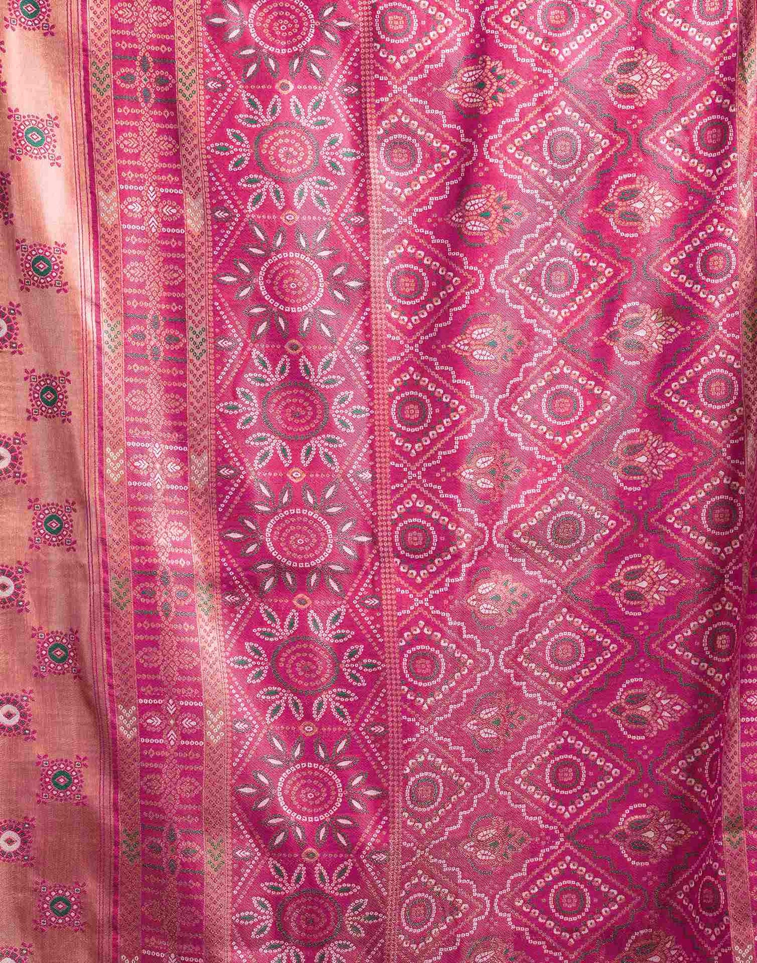 Cream Silk Woven Saree