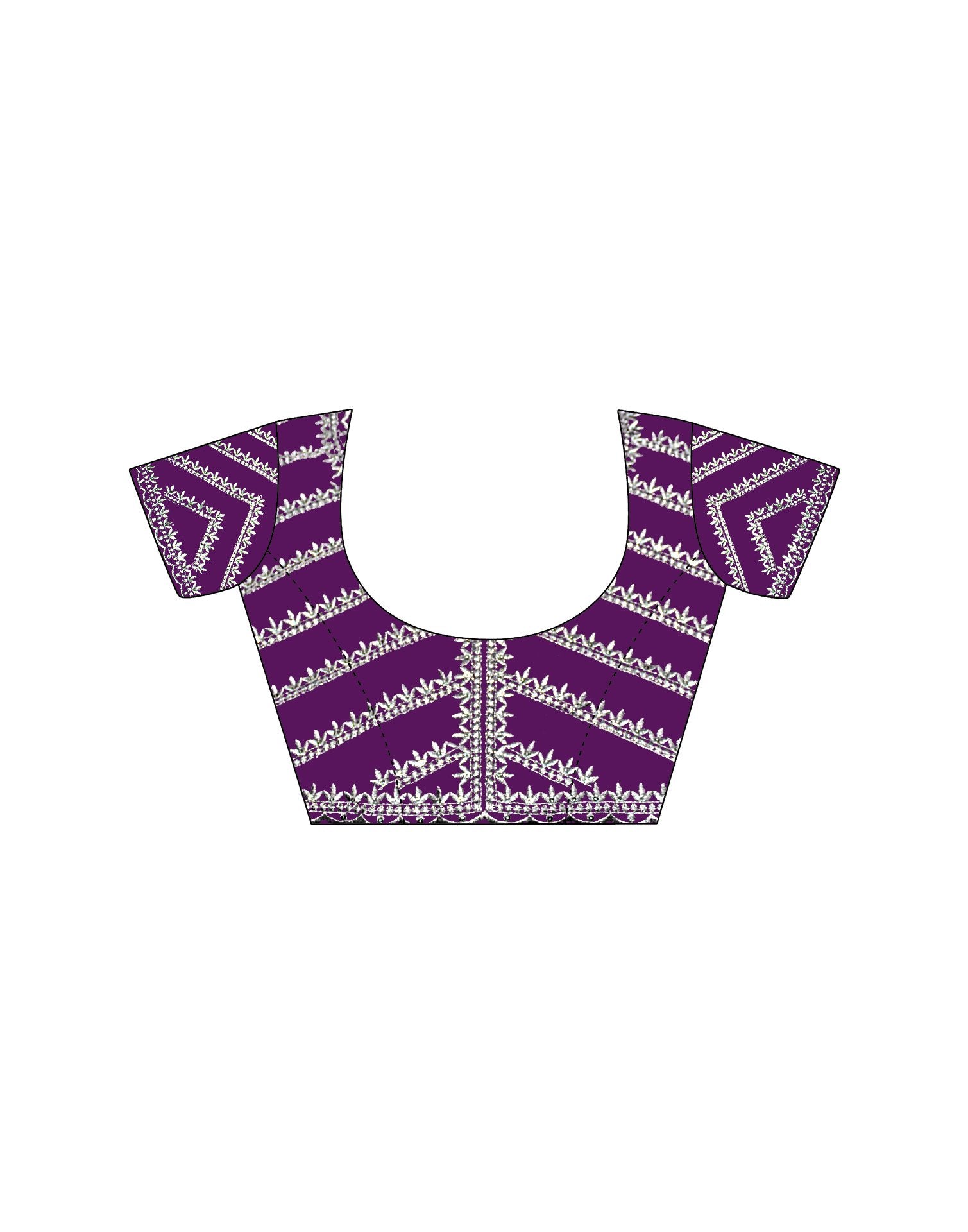 Purple Tissue Silk Sequence Embroidery Saree
