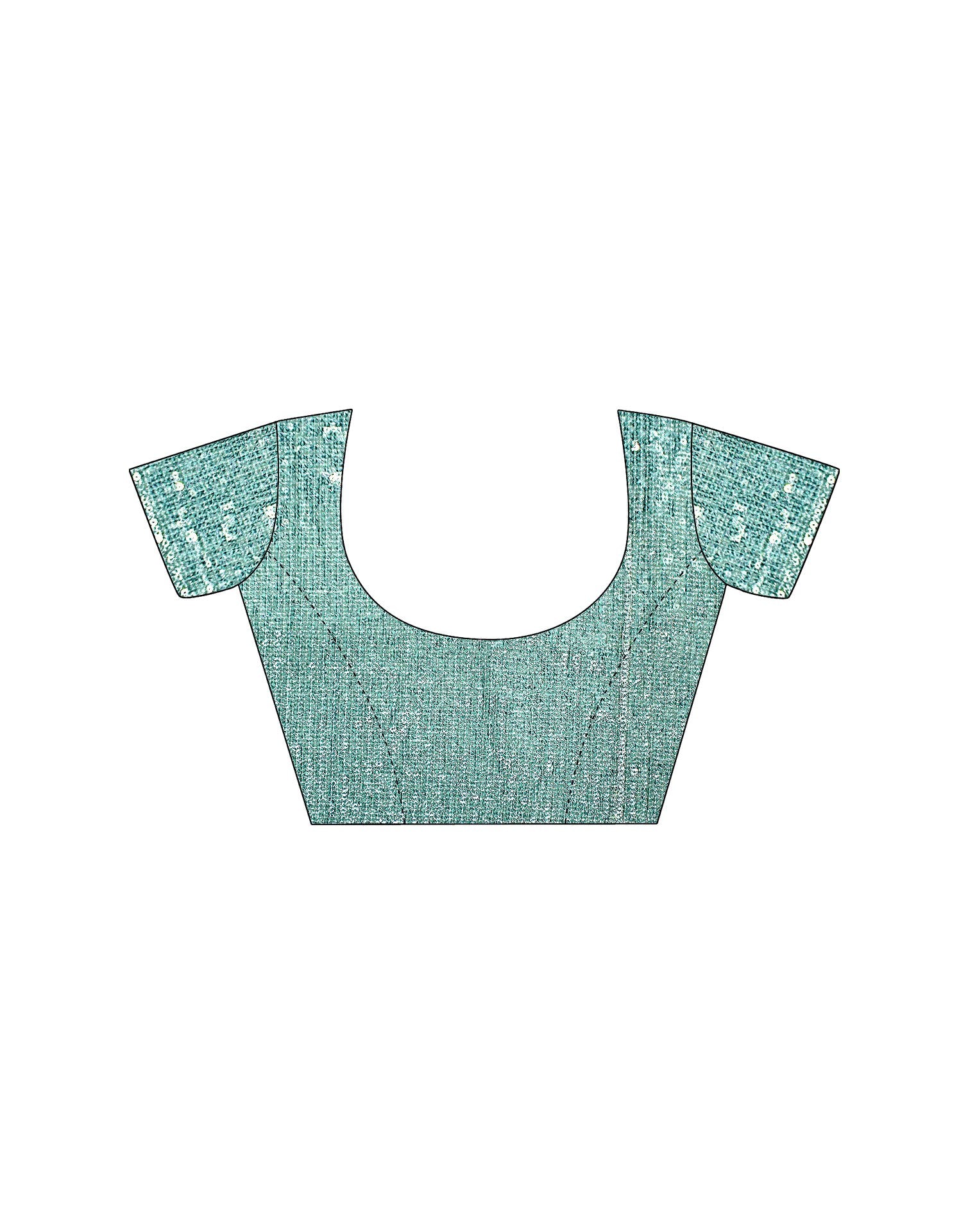 Dusty Teal Green Tissue Silk Sequence Embroidery Saree