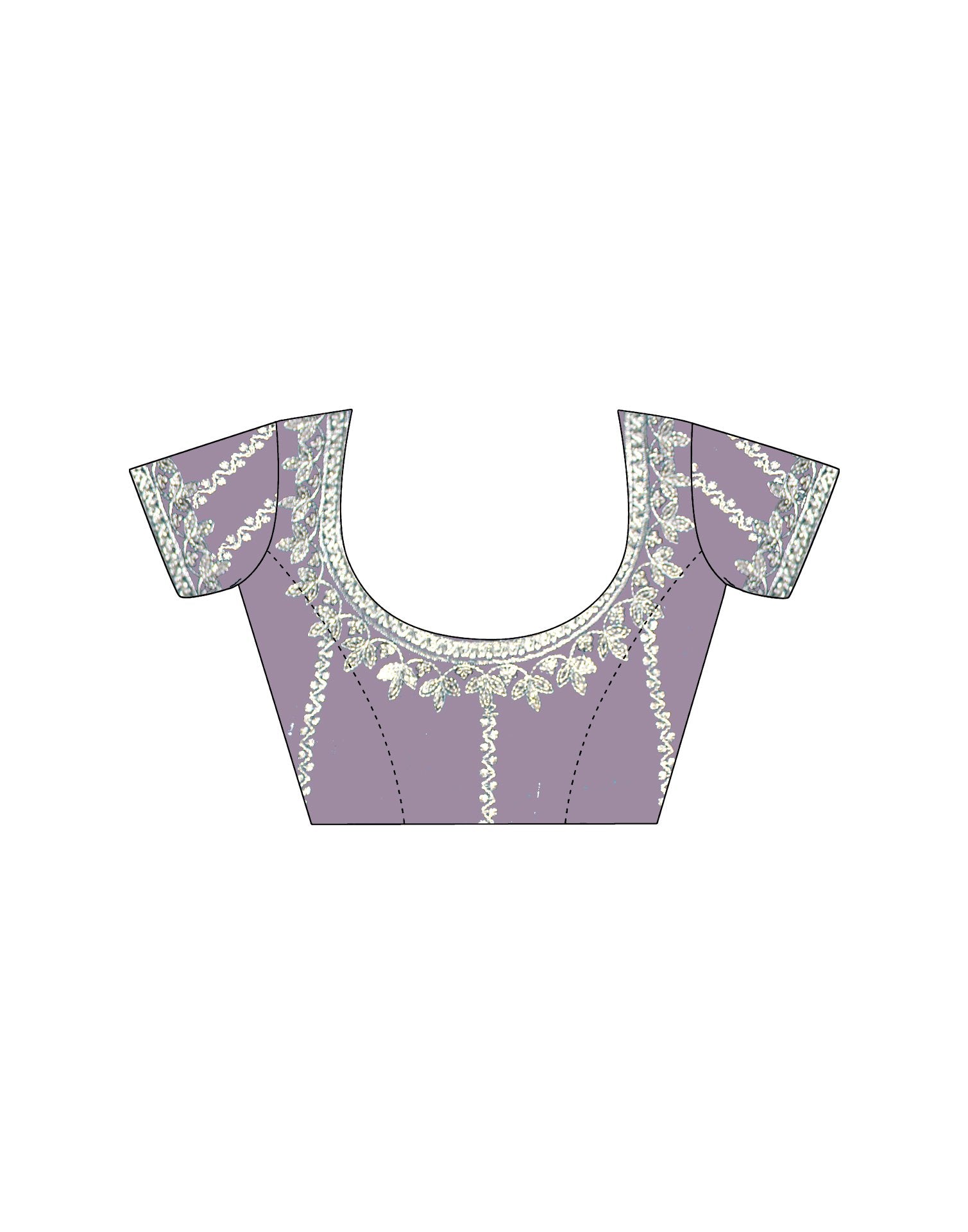 Dusty Light Purple Tissue Silk Sequence Embroidery Saree