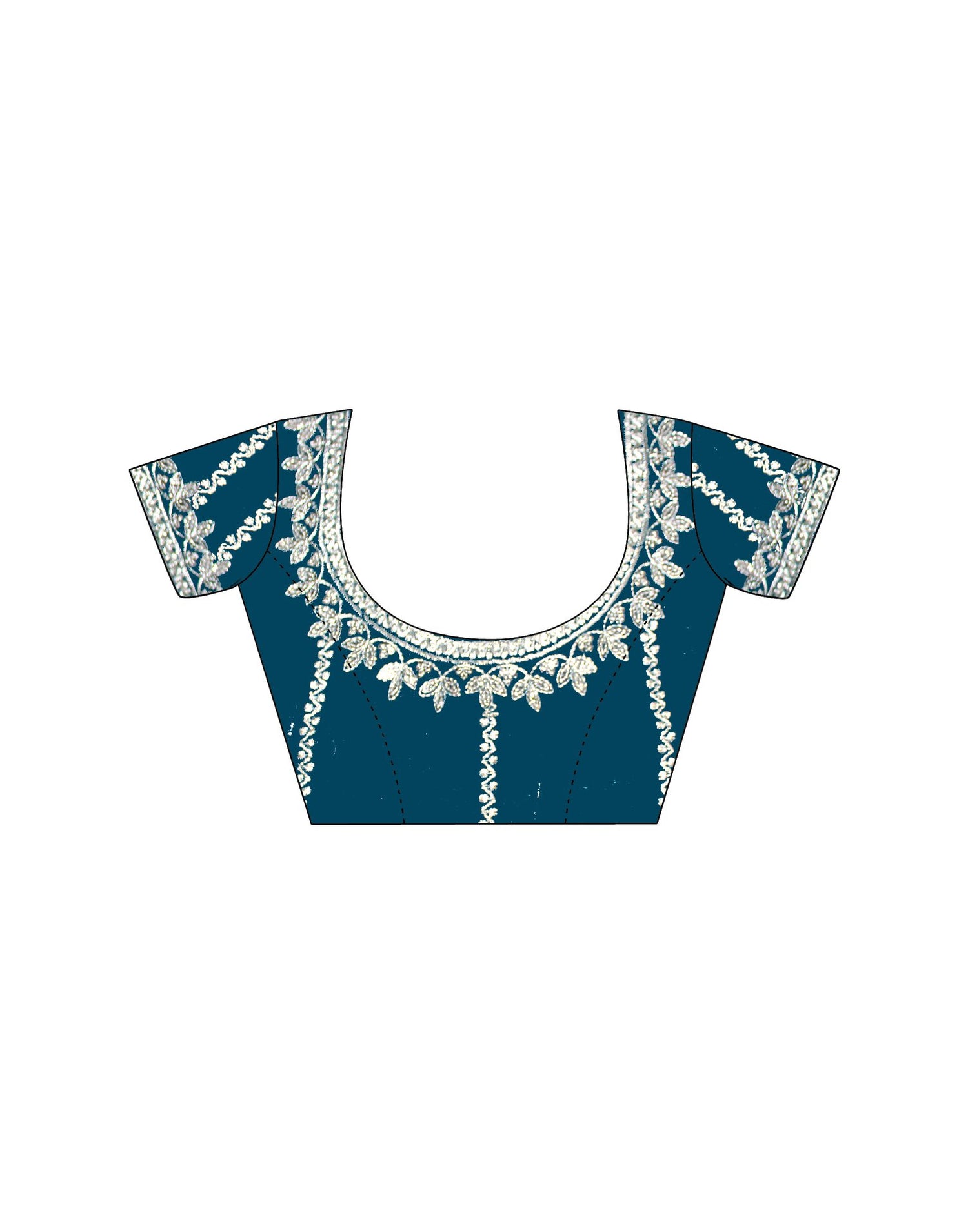 Blue Tissue Silk Sequence Embroidery Saree