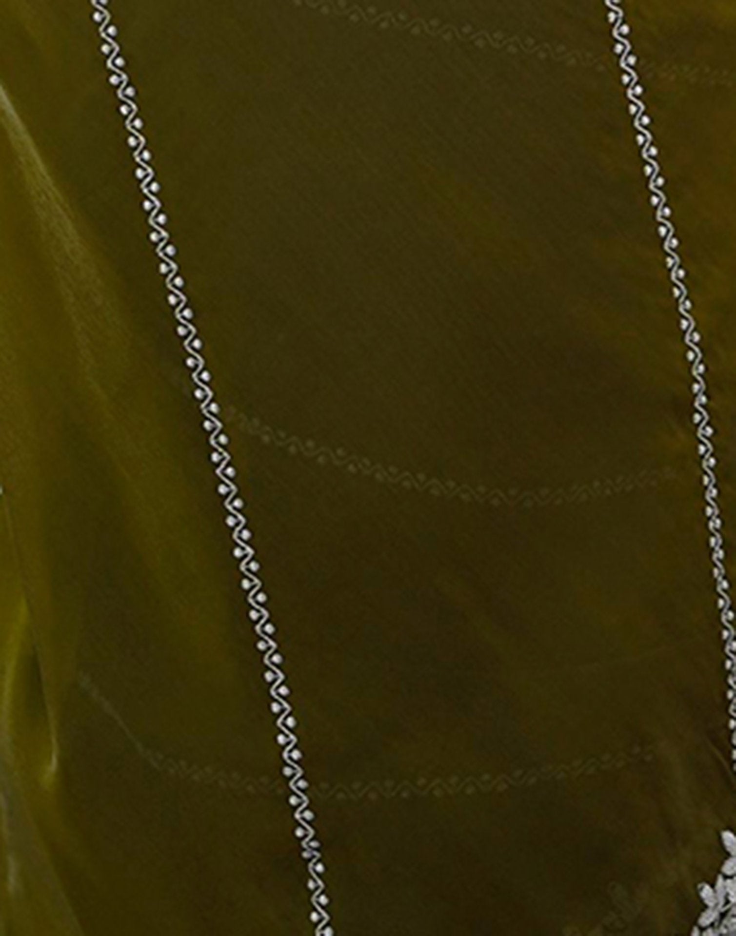 Olive Green Tissue Silk Sequence Embroidery Saree