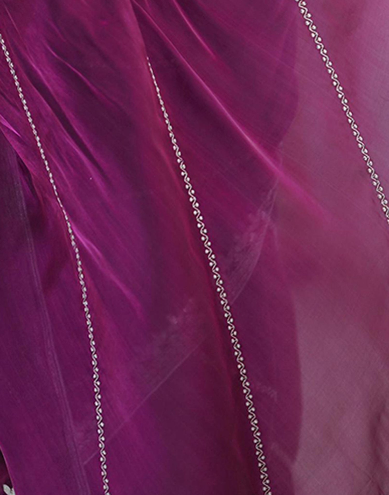 Purple Tissue Silk Sequence Embroidery Saree