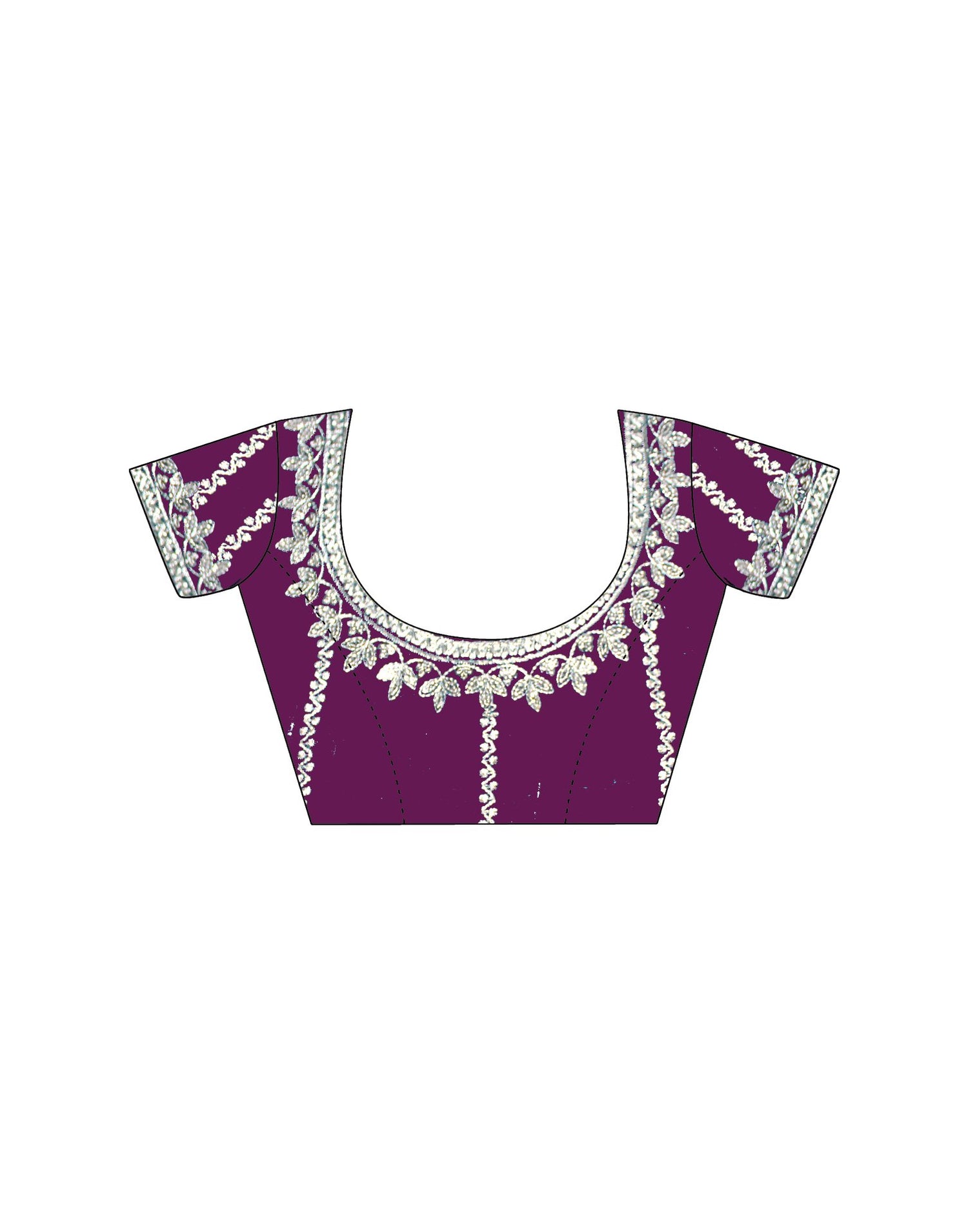 Purple Tissue Silk Sequence Embroidery Saree