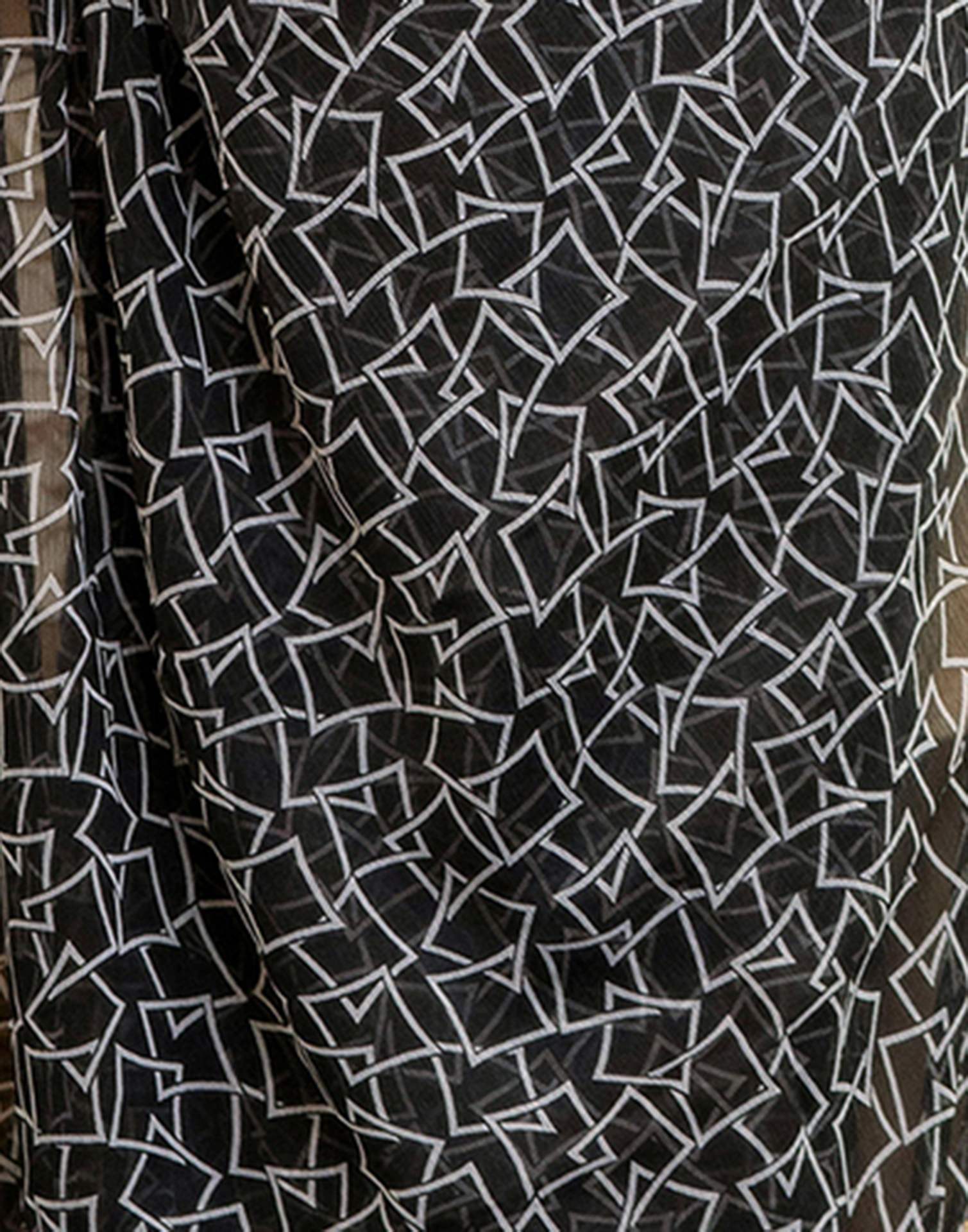 Black Chiffon Printed Saree