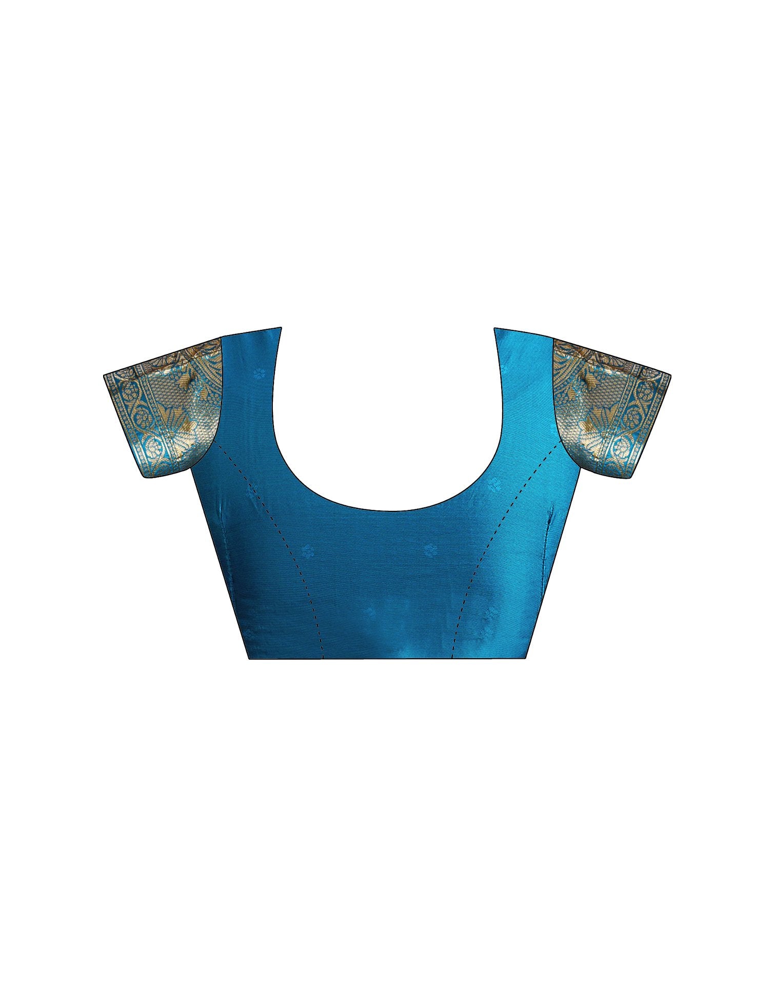 Teal Blue Silk Woven Saree