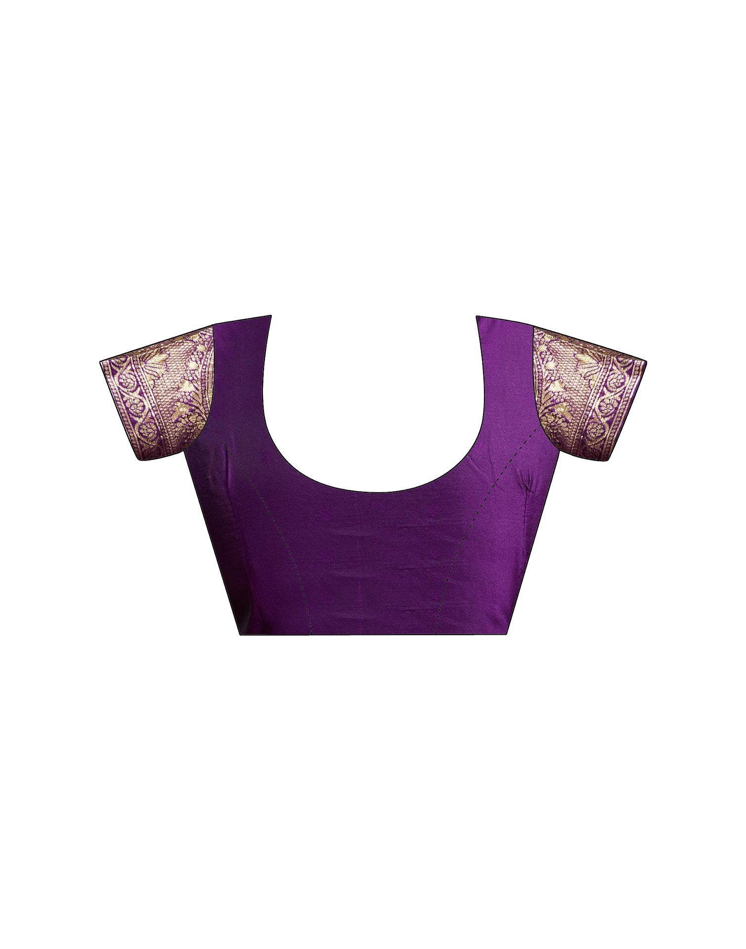 Dark Purple Silk Woven Saree