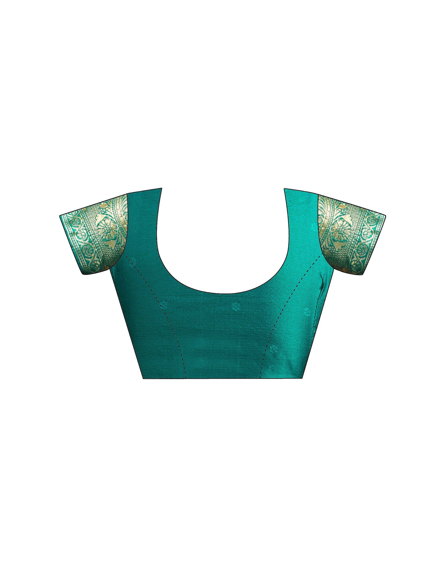 Teal Green Silk Woven Saree