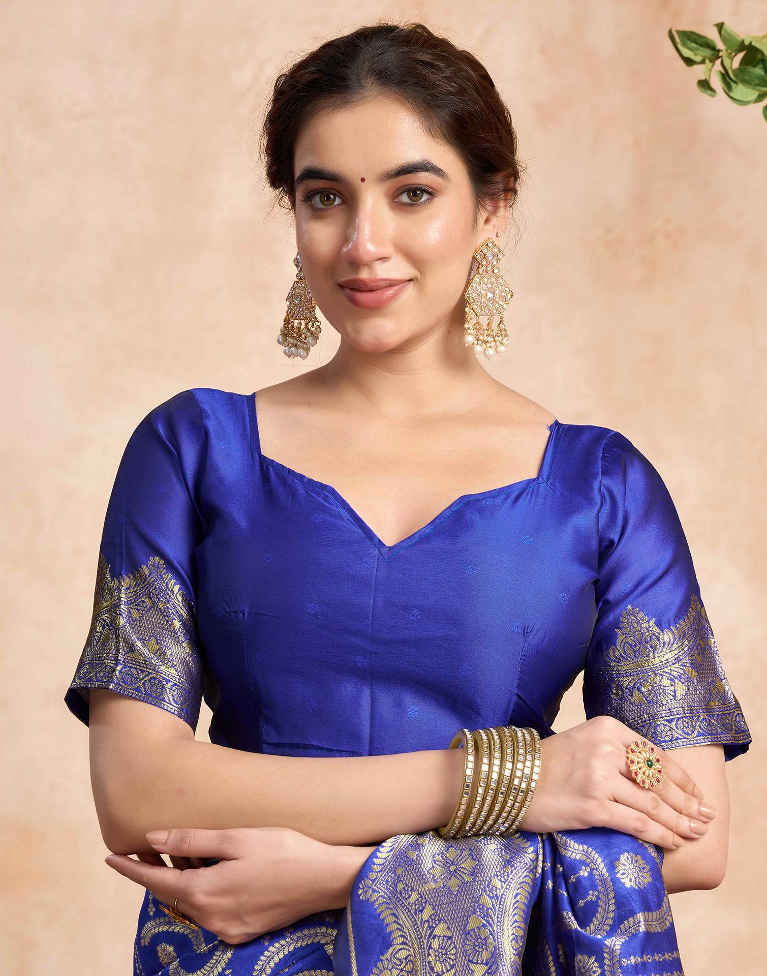 Royal Blue Silk Woven Saree