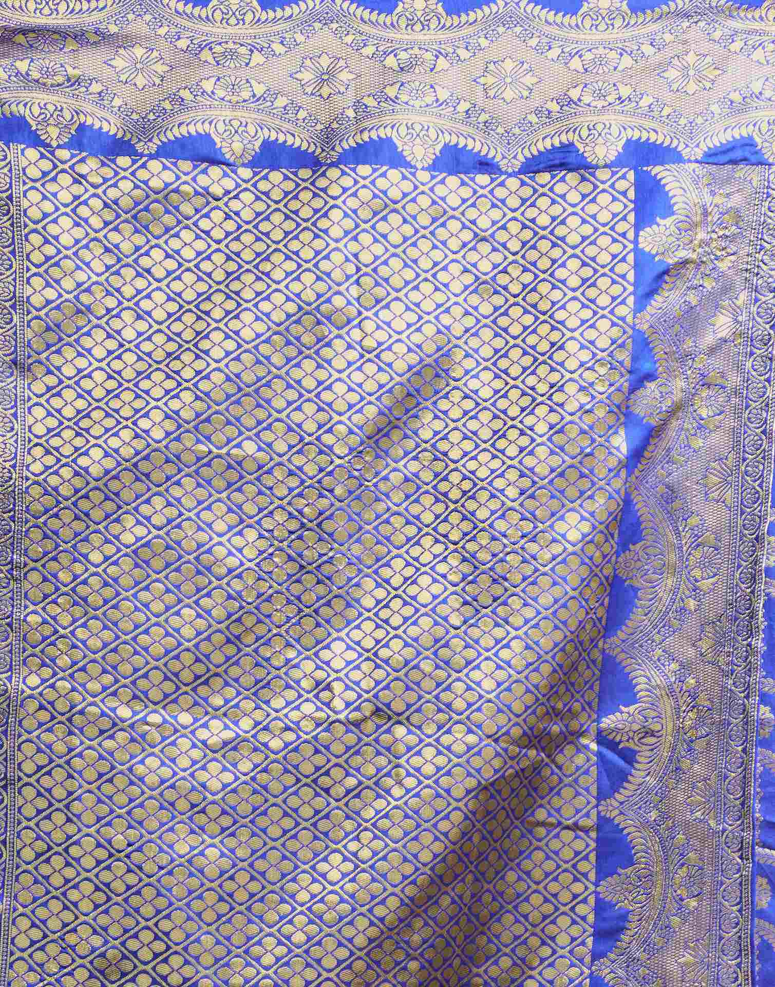 Royal Blue Silk Woven Saree