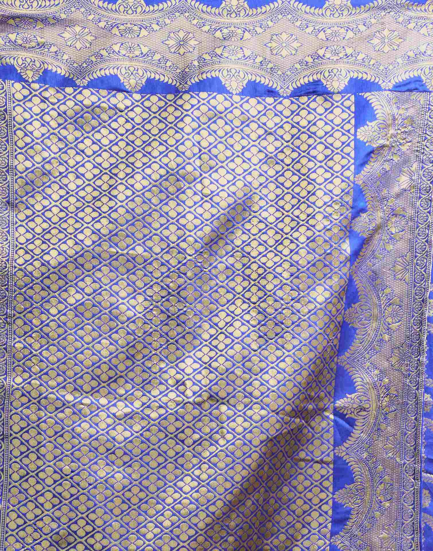 Royal Blue Silk Woven Saree