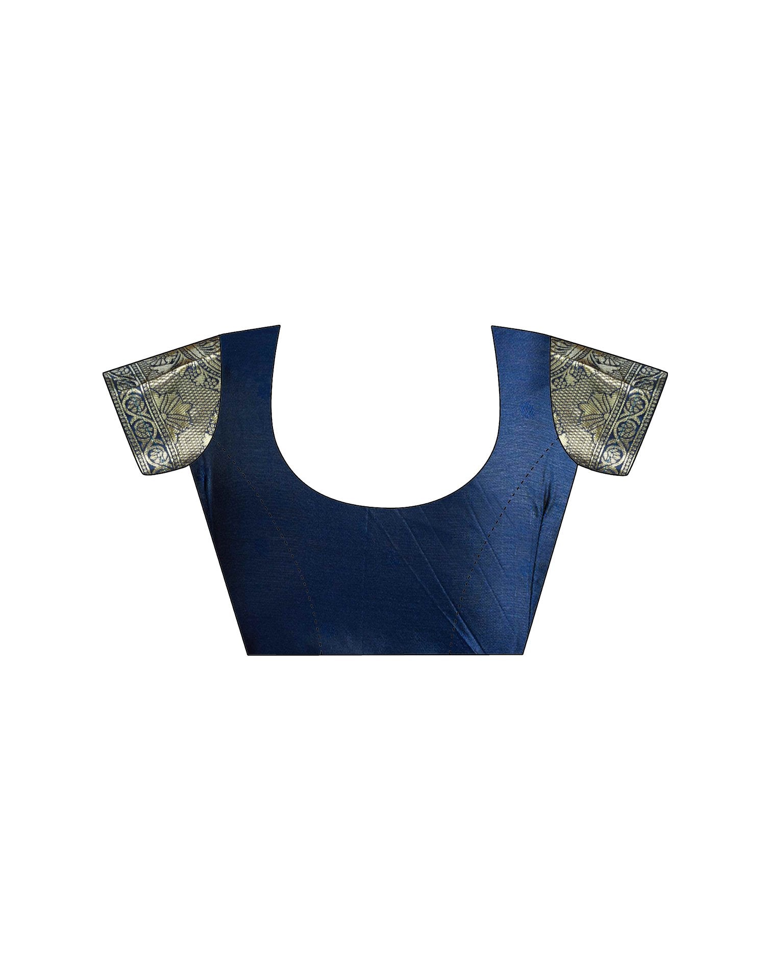 Navy Blue Silk Woven Saree