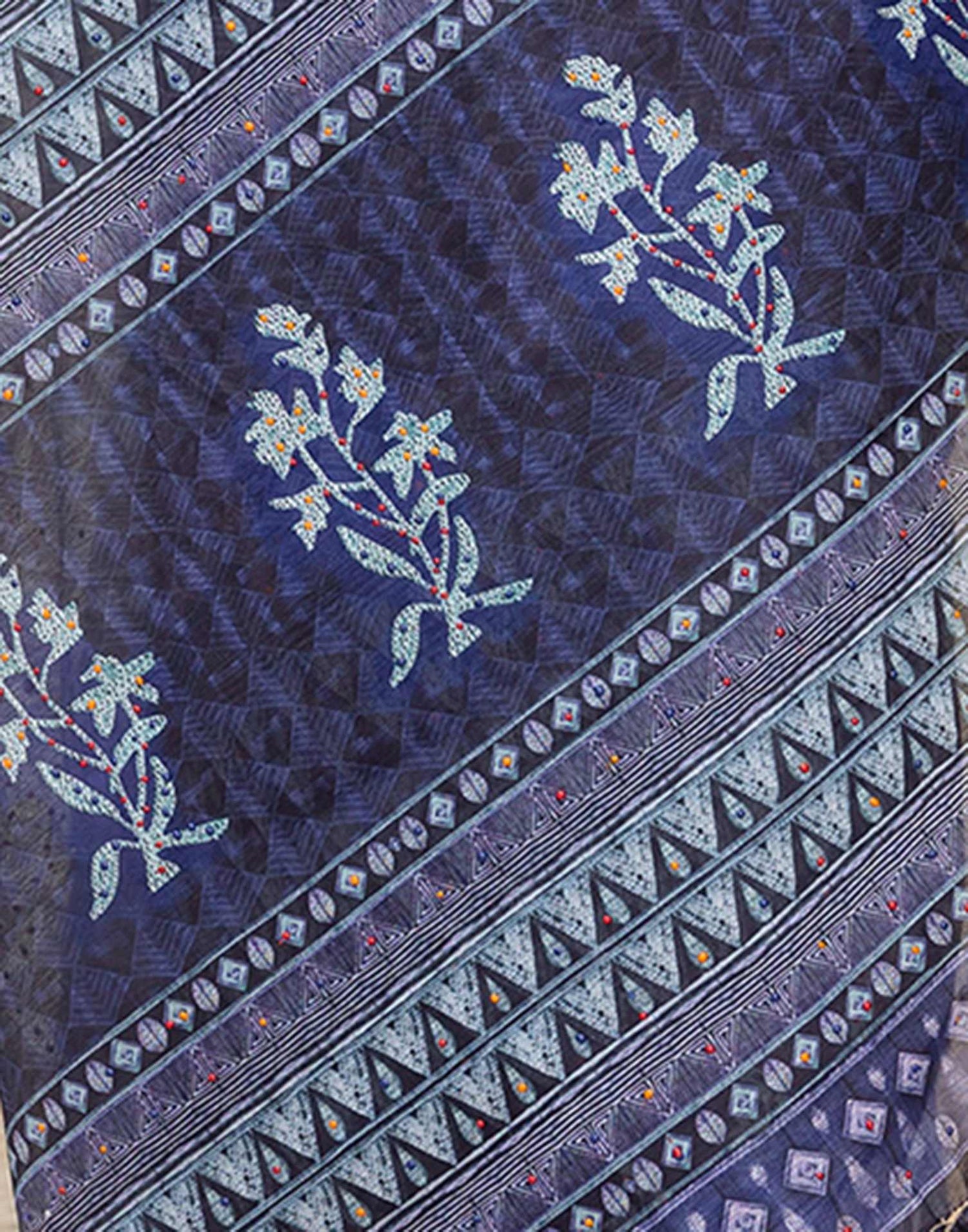 Black Cotton Printed Saree