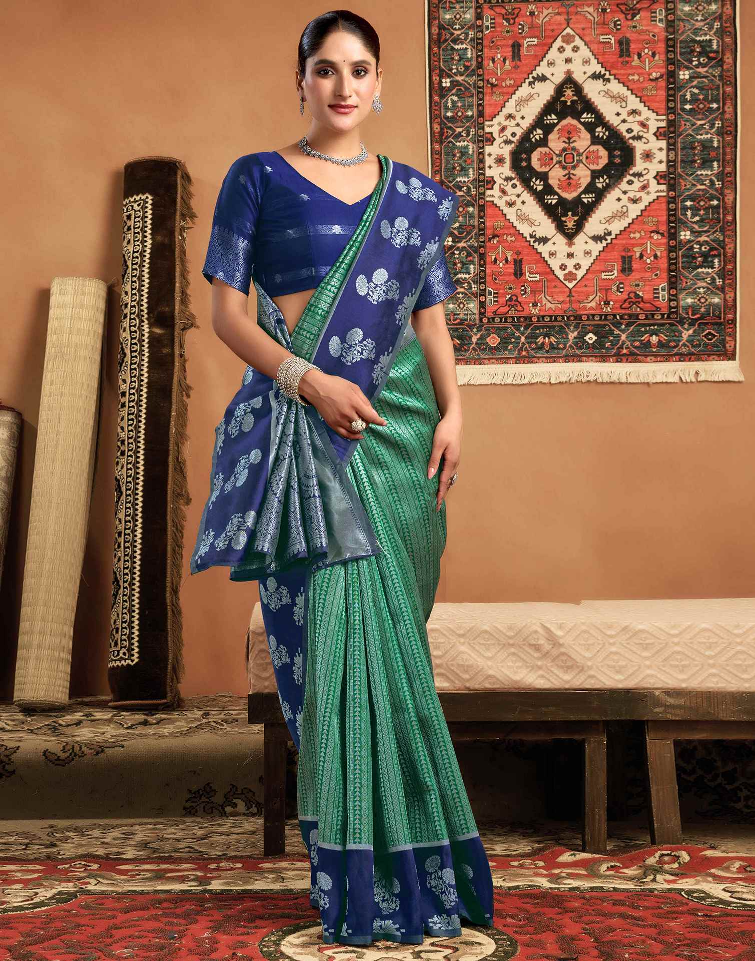 Green Silk Woven Kanjivaram Saree