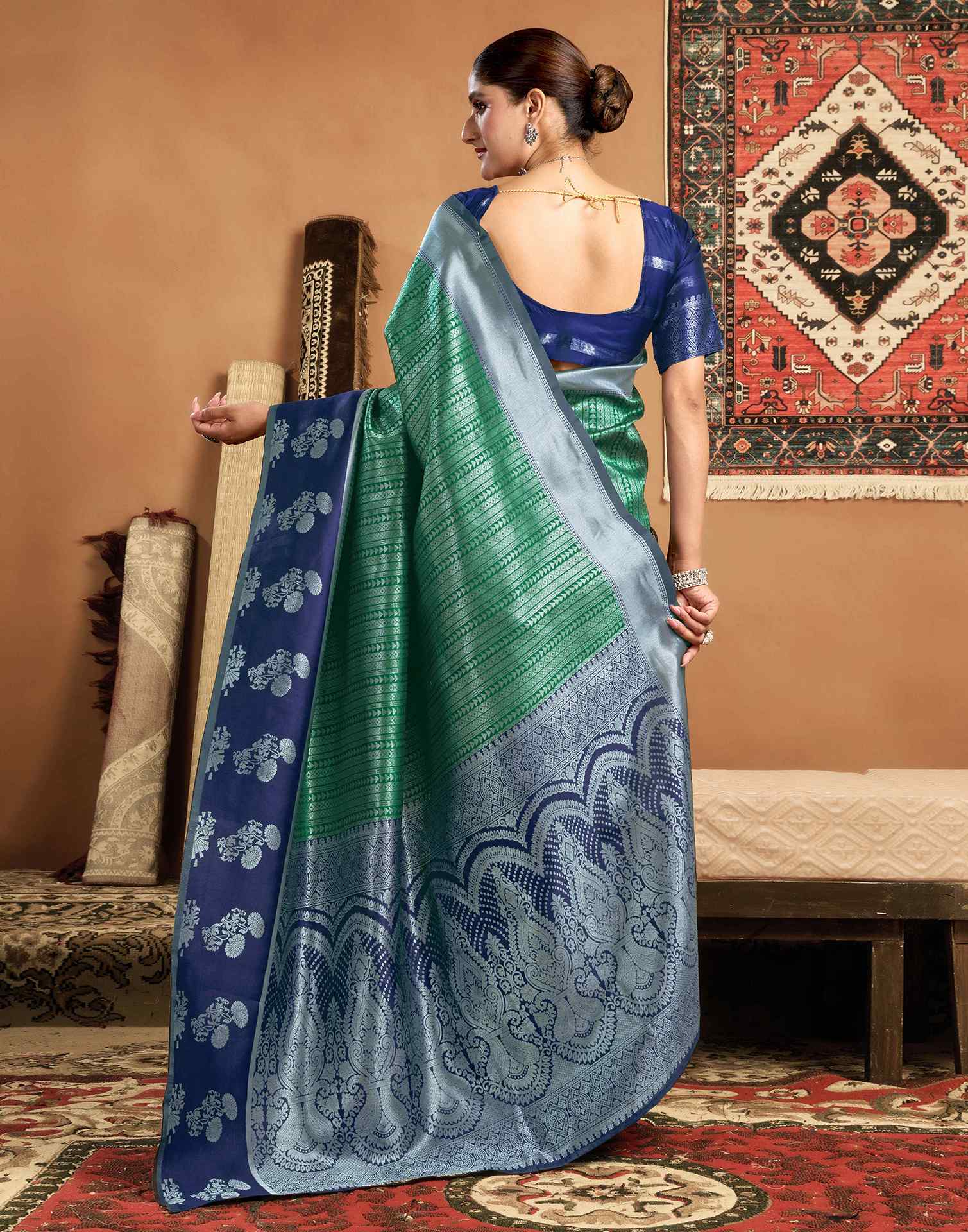 Green Silk Woven Kanjivaram Saree