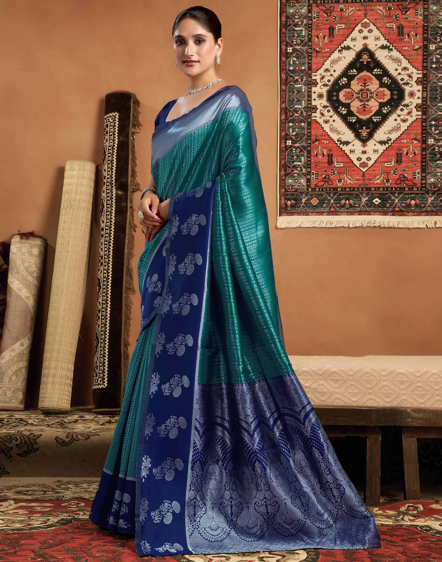 Green Silk Woven Kanjivaram Saree