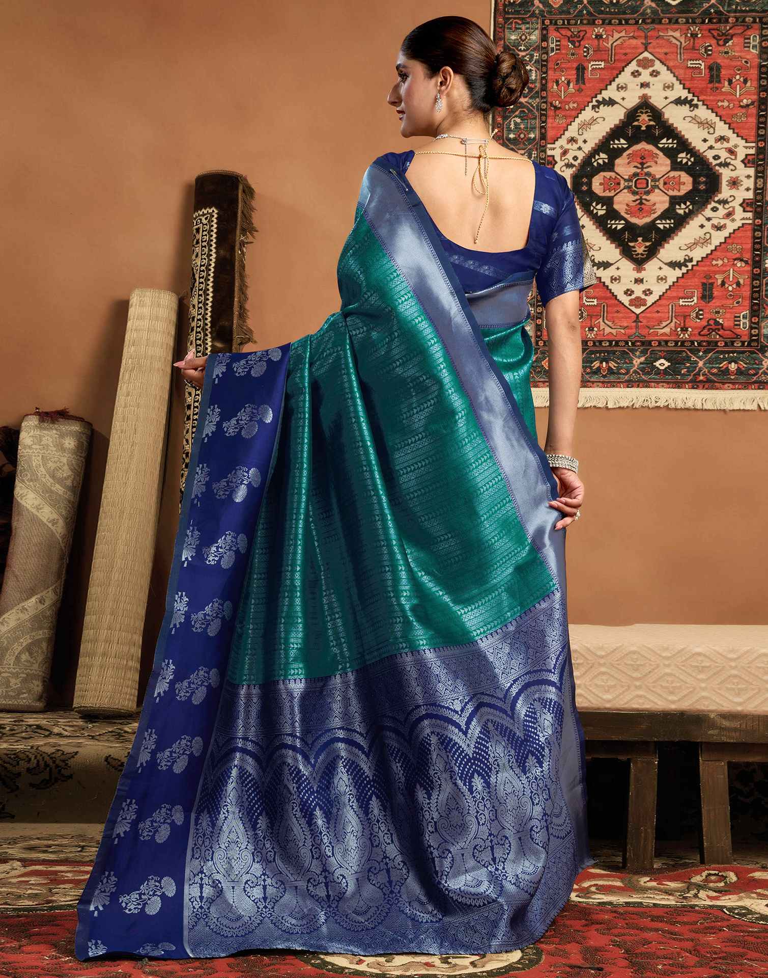 Green Silk Woven Kanjivaram Saree
