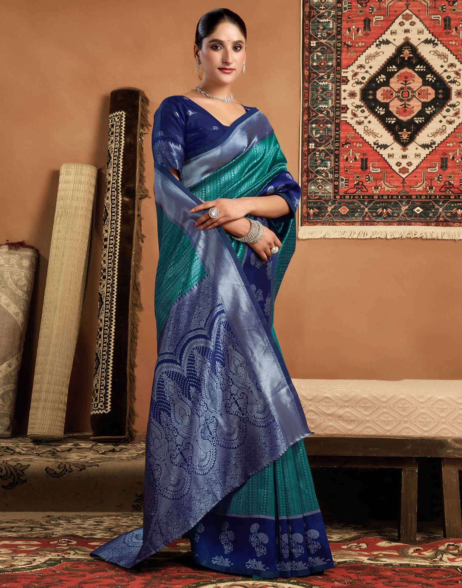 Green Silk Woven Kanjivaram Saree