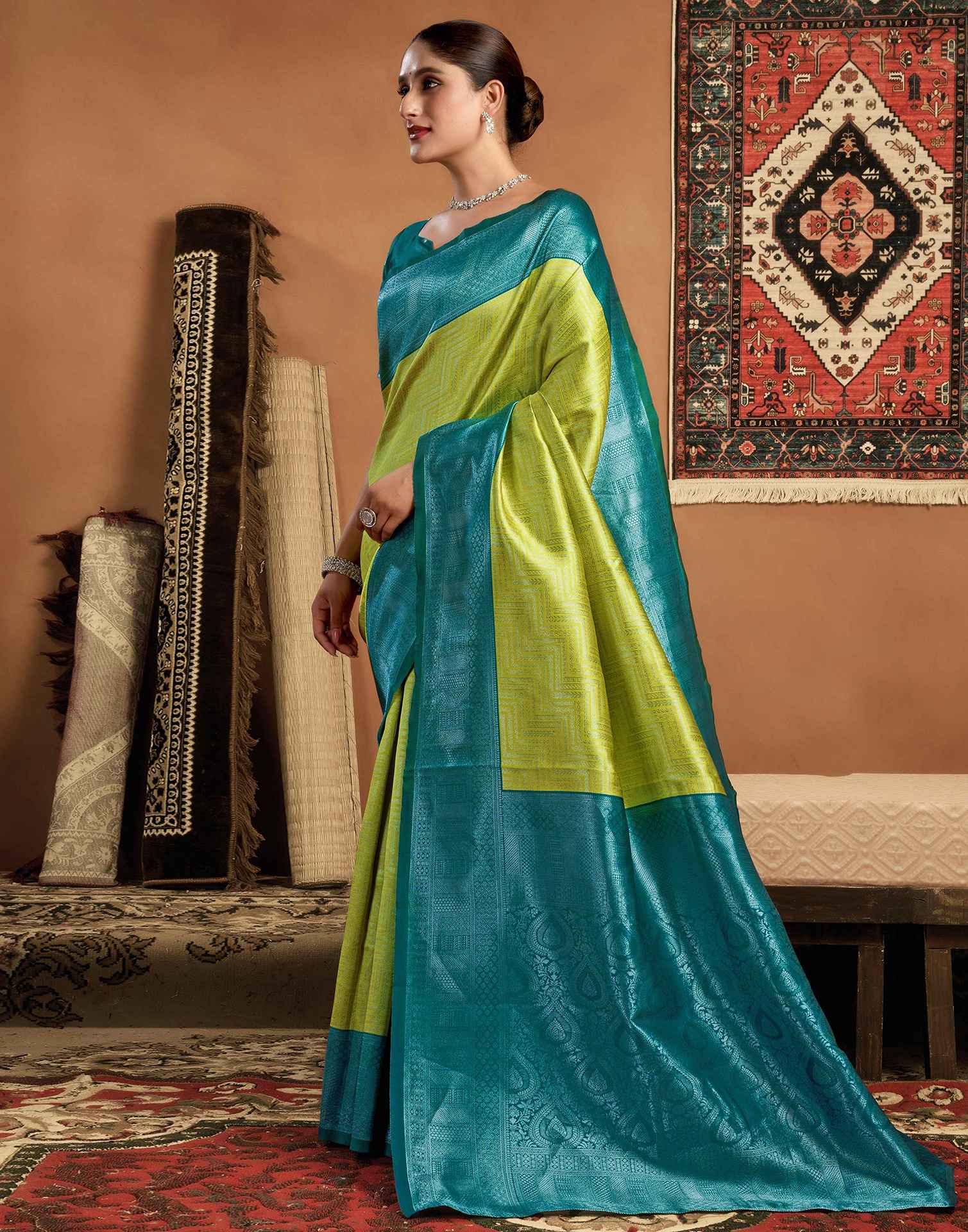Green Silk Woven Kanjivaram Saree