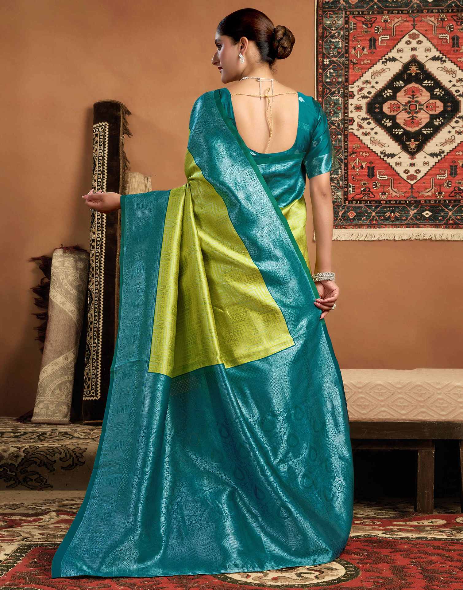 Green Silk Woven Kanjivaram Saree