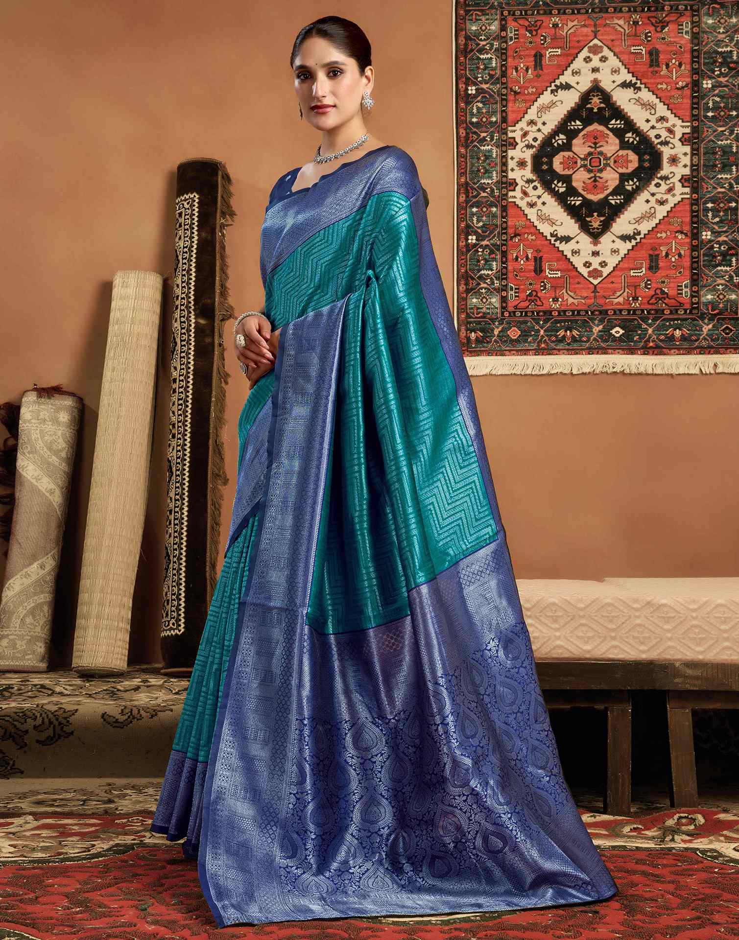 Green Silk Woven Kanjivaram Saree