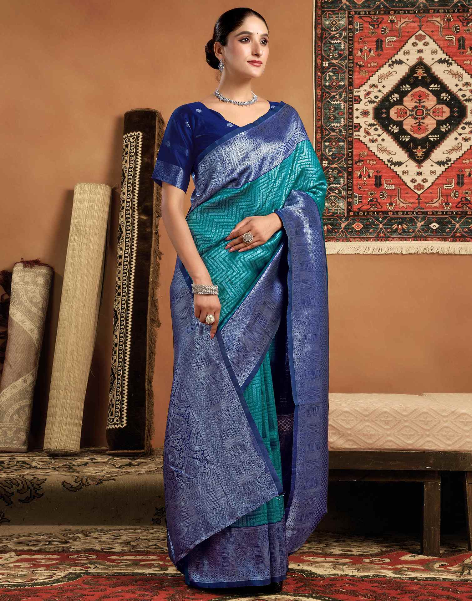 Green Silk Woven Kanjivaram Saree