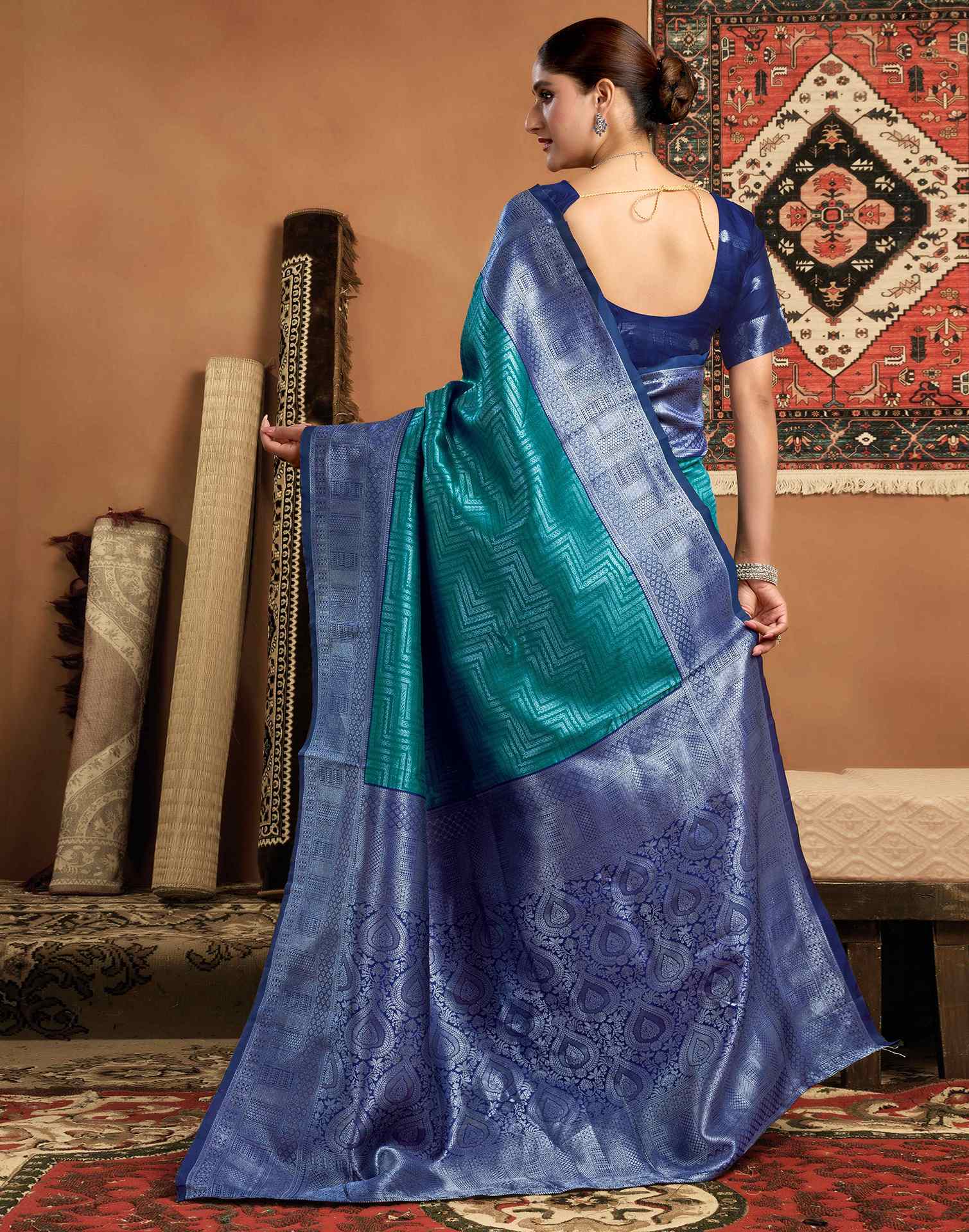 Green Silk Woven Kanjivaram Saree