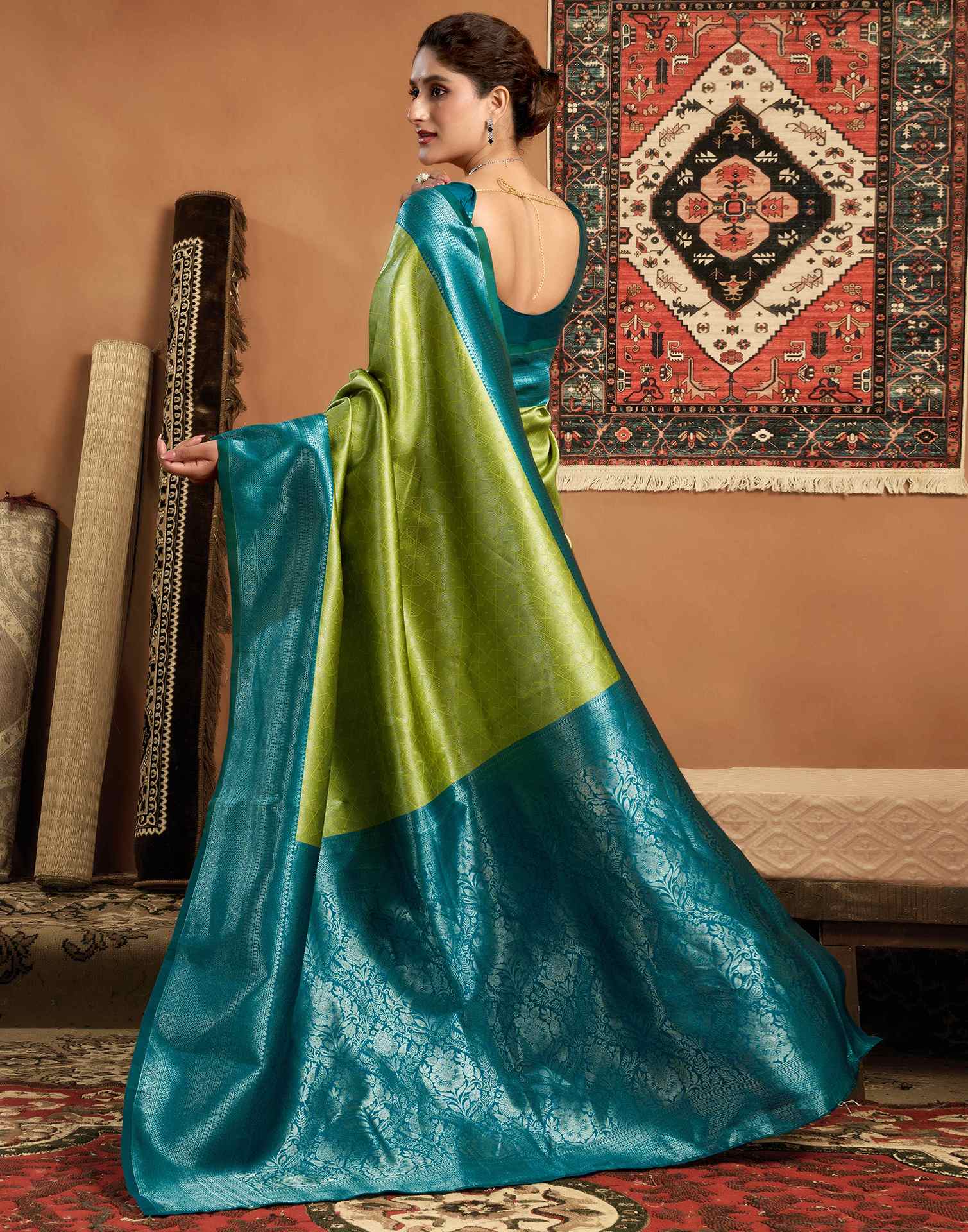 Green Silk Woven Kanjivaram Saree