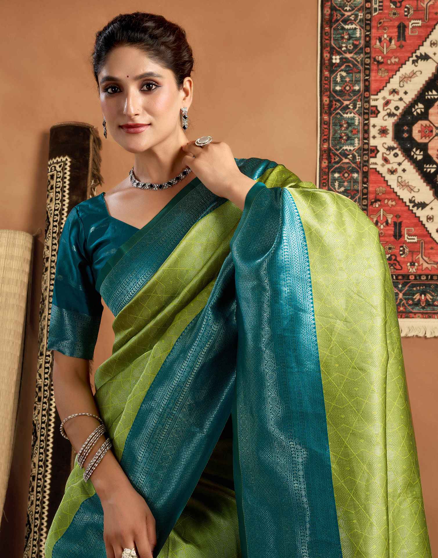 Green Silk Woven Kanjivaram Saree