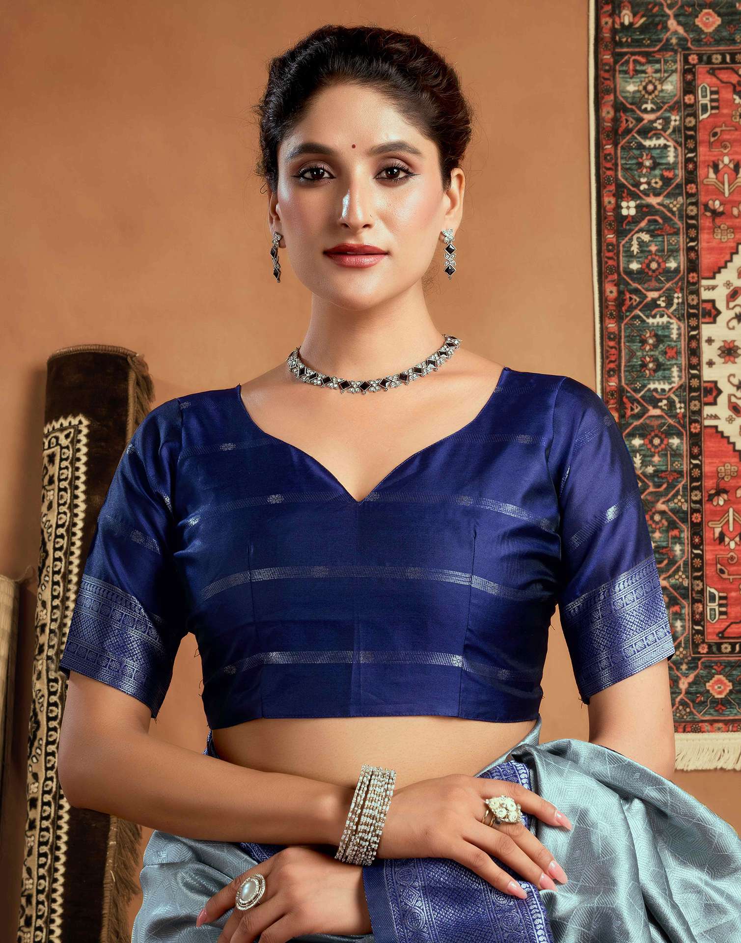 Grey Silk Woven Kanjivaram Saree
