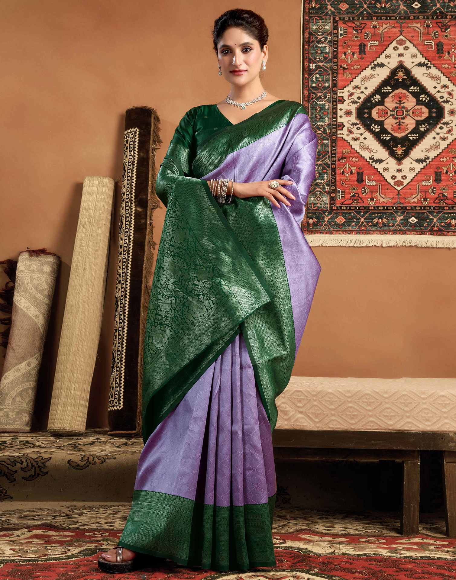 Green Silk Woven Kanjivaram Saree