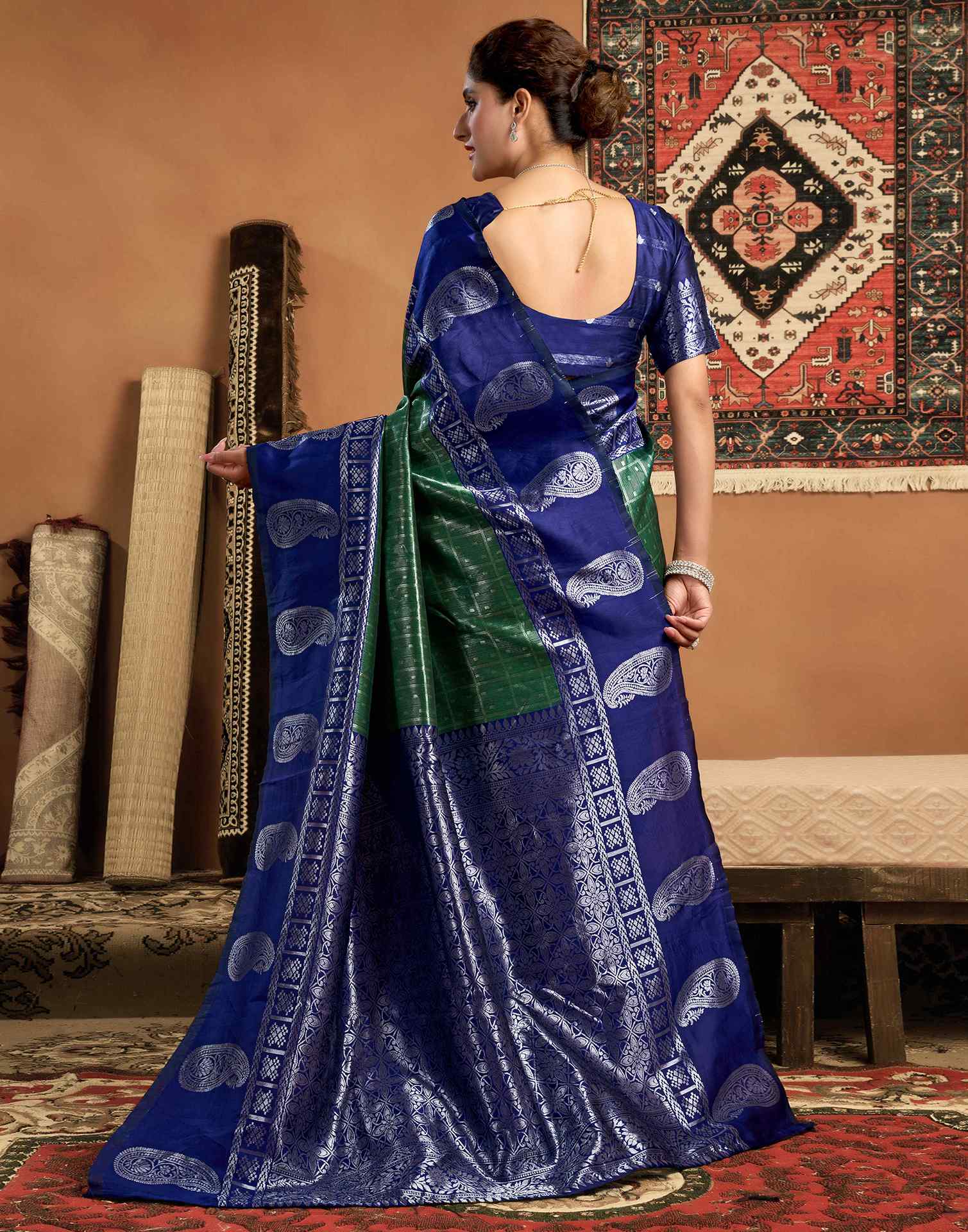 Green Silk Woven Kanjivaram Saree