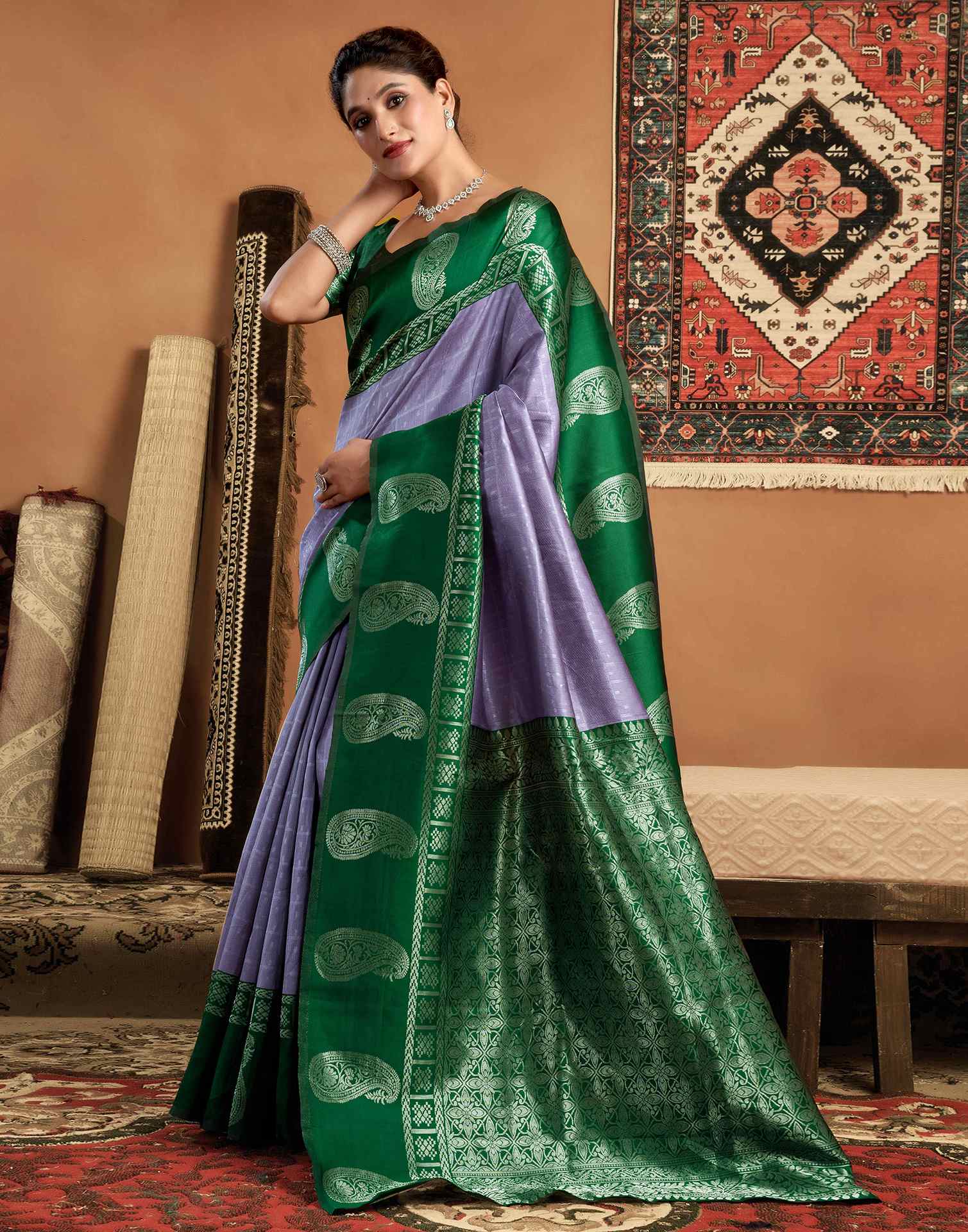 Green Silk Woven Kanjivaram Saree