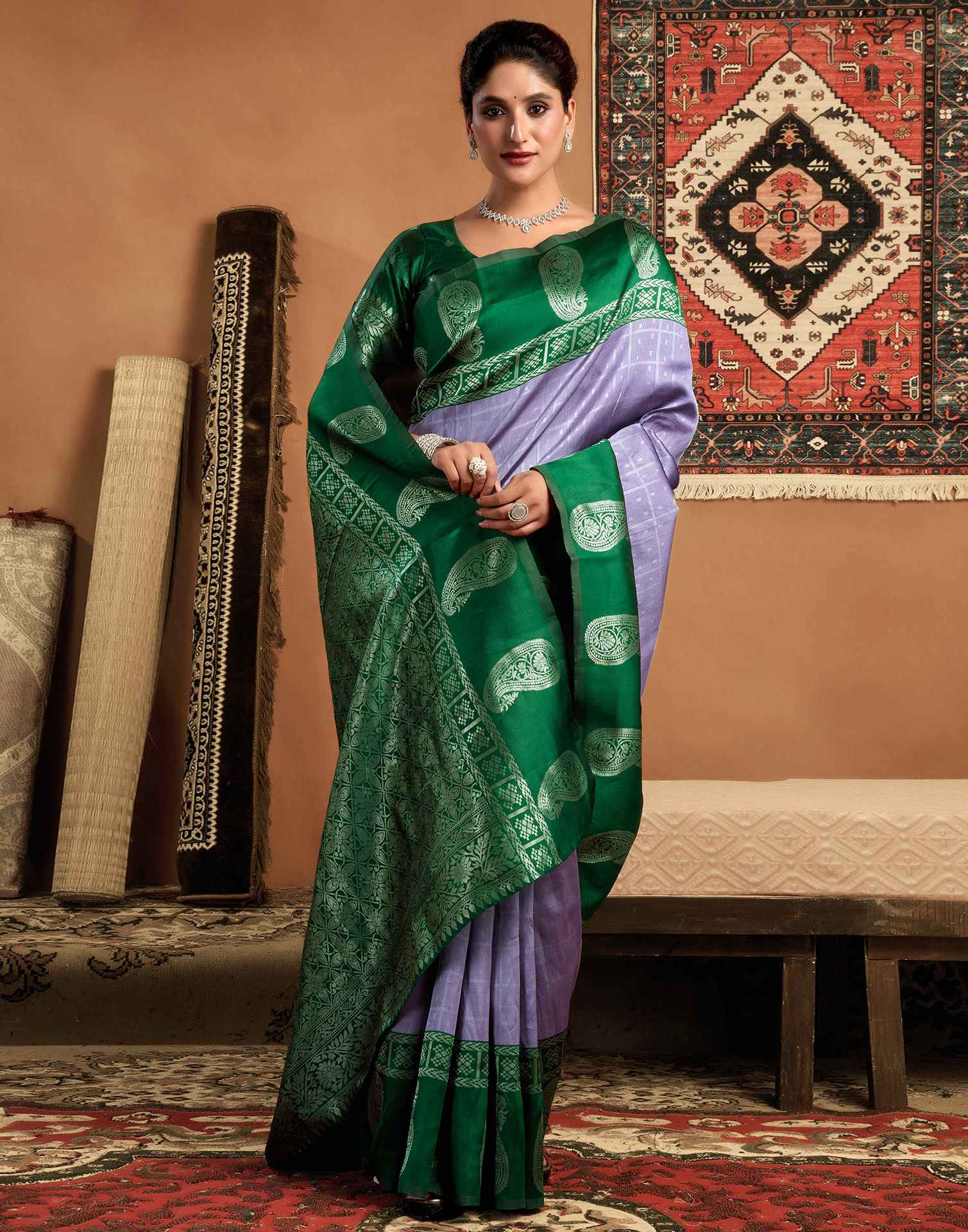 Green Silk Woven Kanjivaram Saree