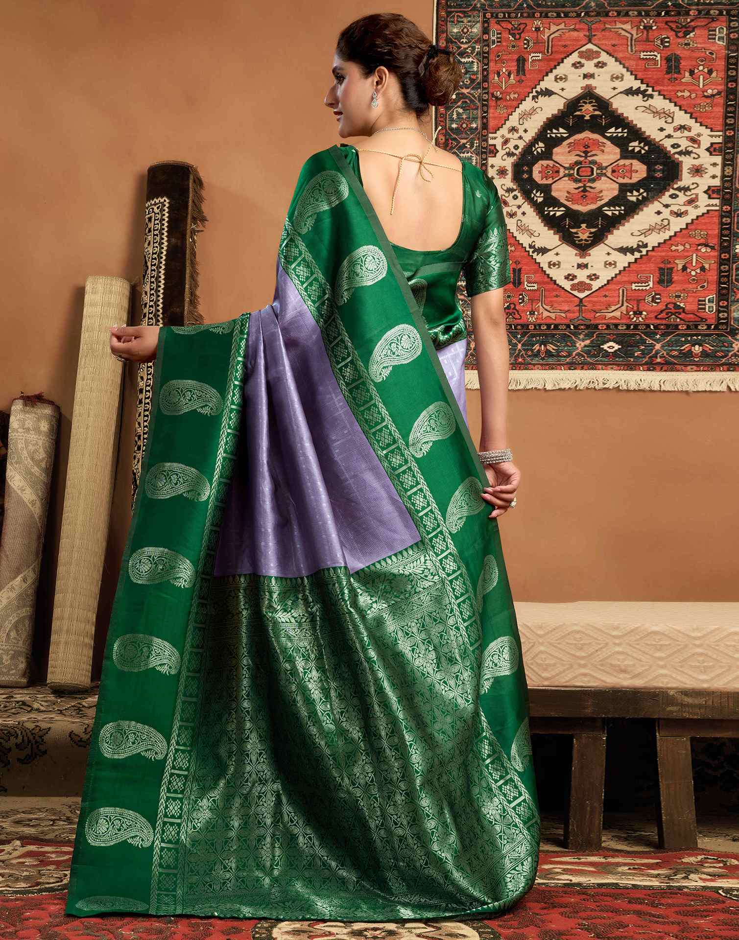 Green Silk Woven Kanjivaram Saree