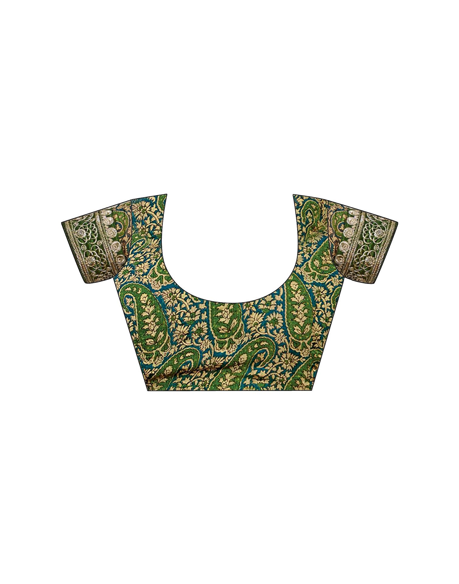 Green Georgette Printed Saree