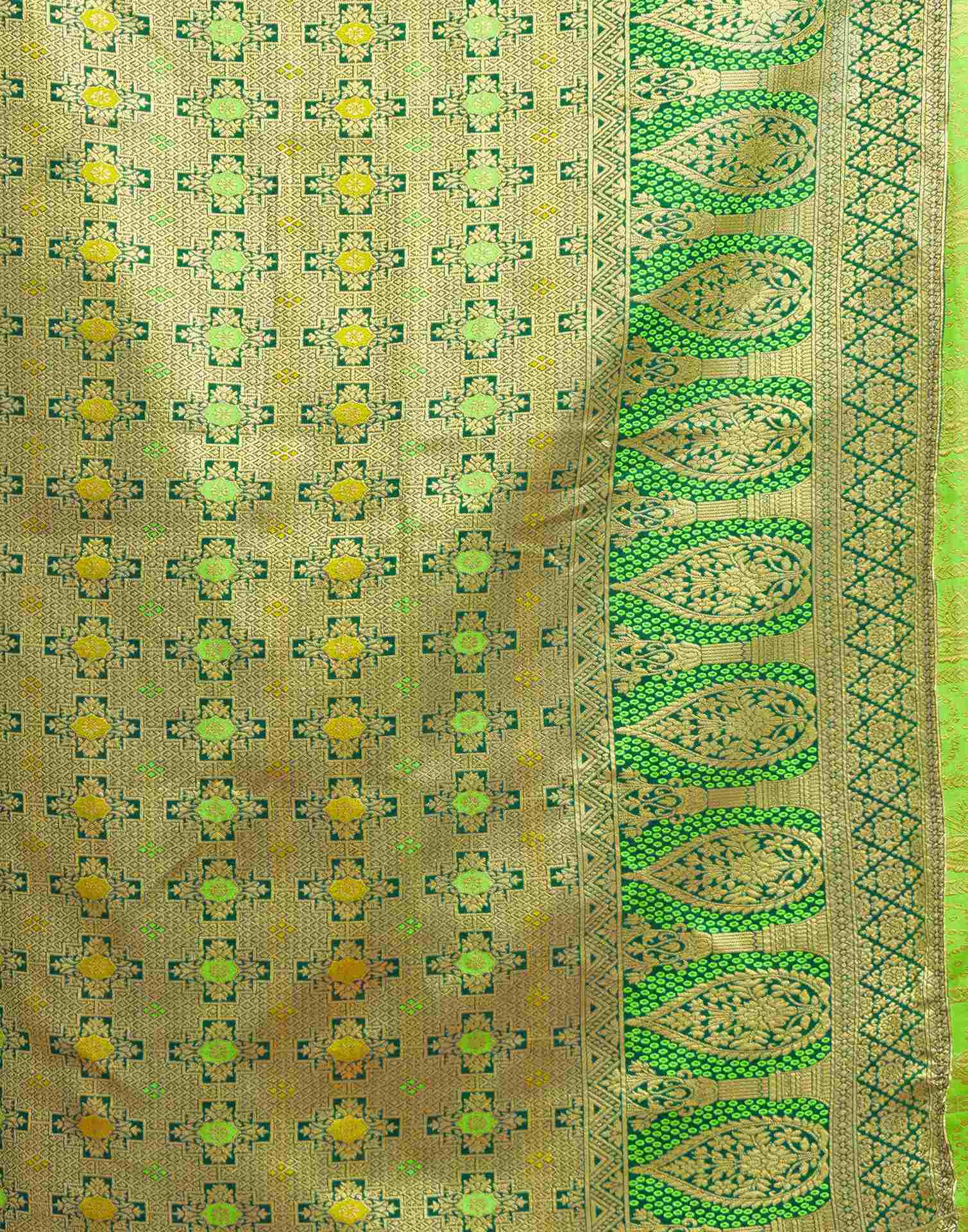 Green Silk Woven Patola Saree