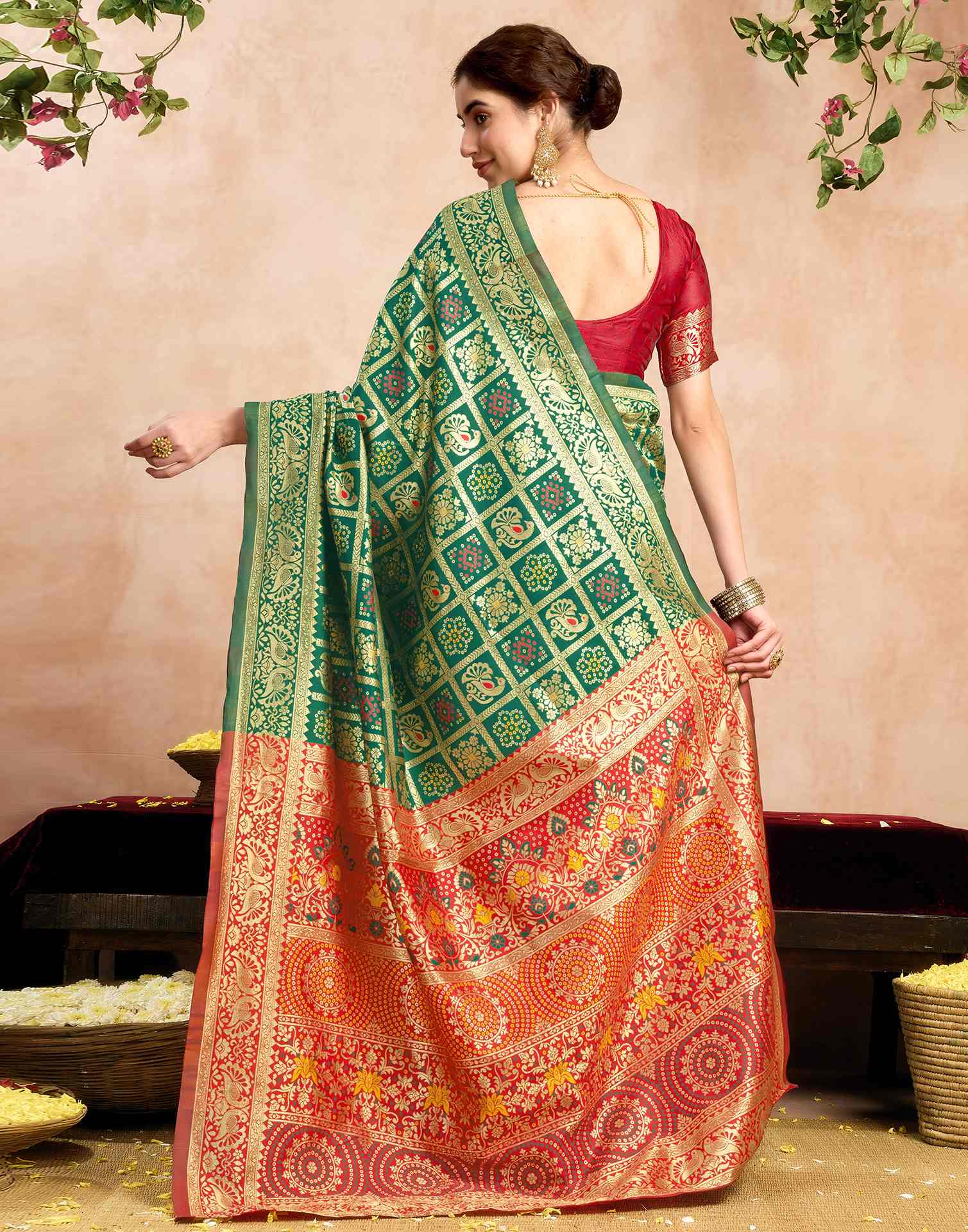 Green Silk Woven Patola Saree
