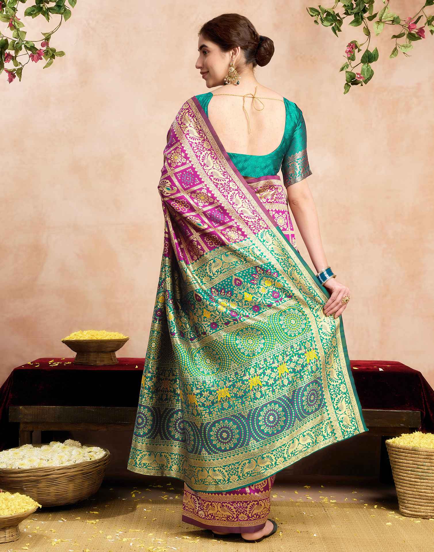 Magenta Silk Woven Patola Saree