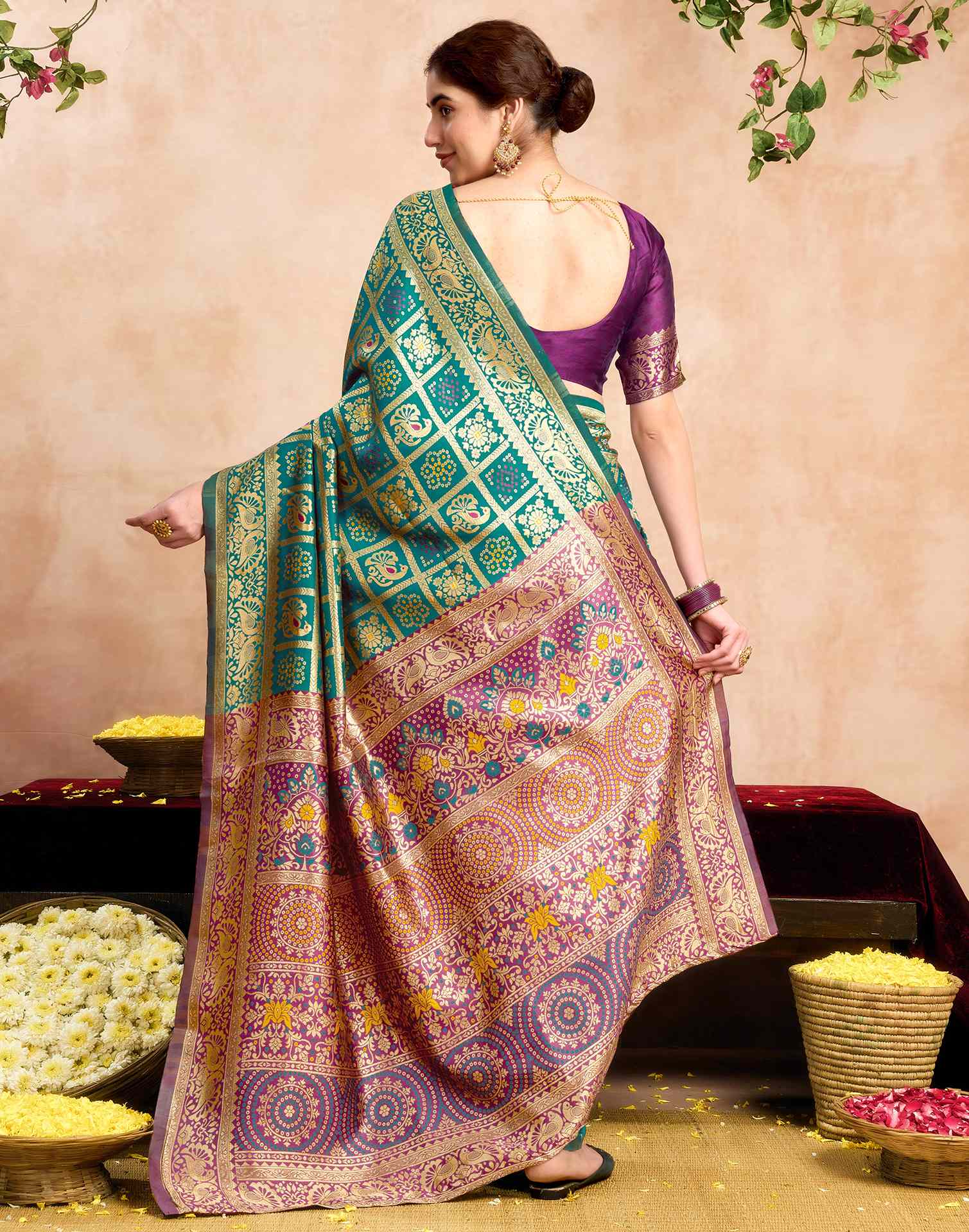 Green Silk Woven Patola Saree