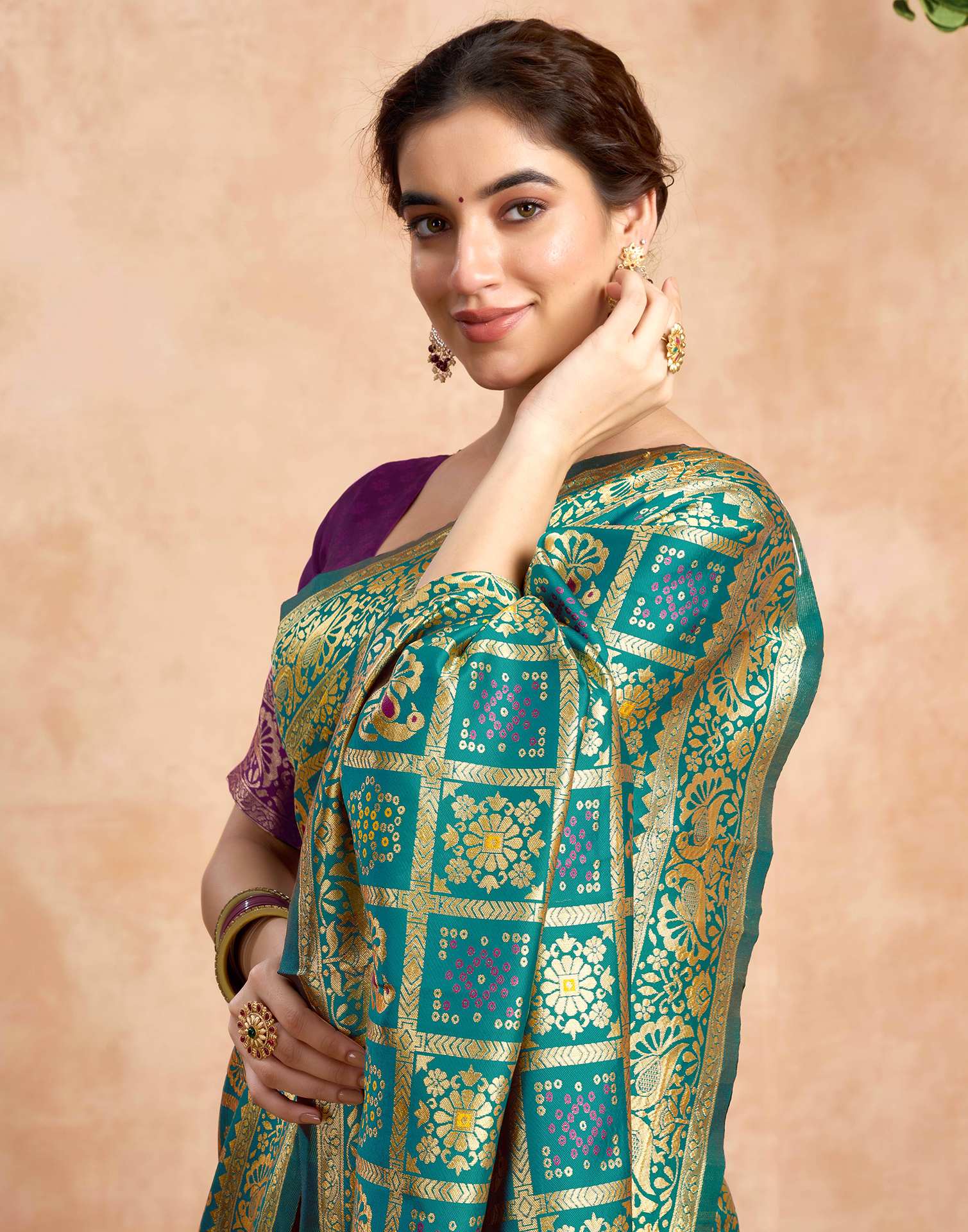 Green Silk Woven Patola Saree