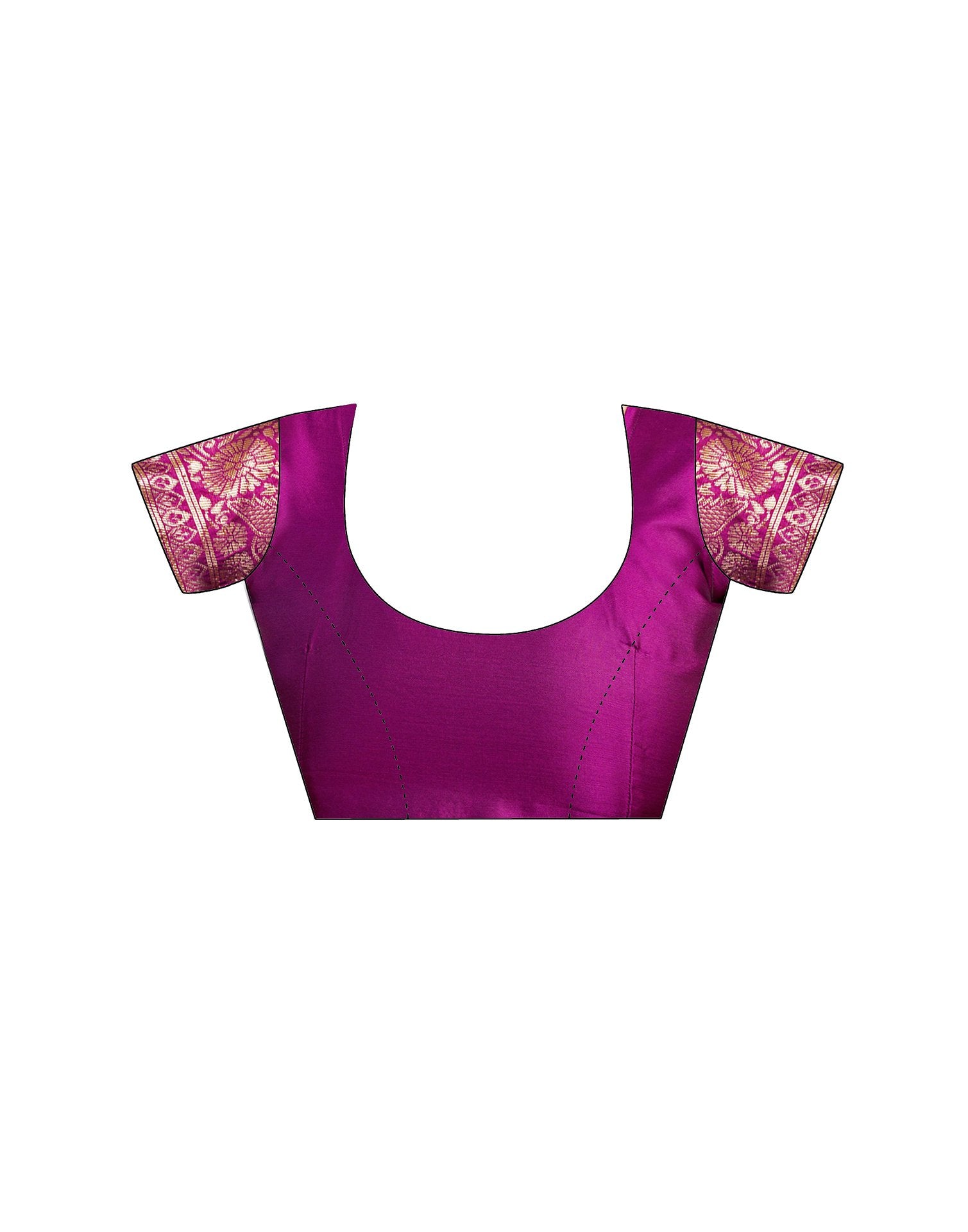 Magenta Silk Woven Banarasi Saree
