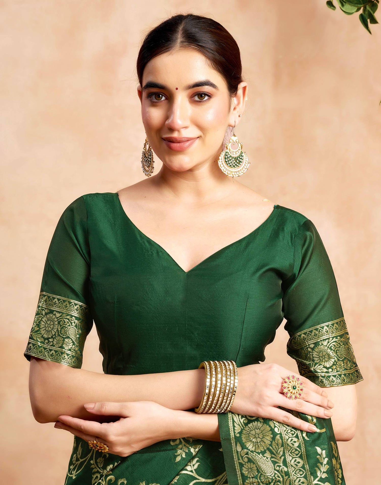 Green Silk Woven Banarasi Saree