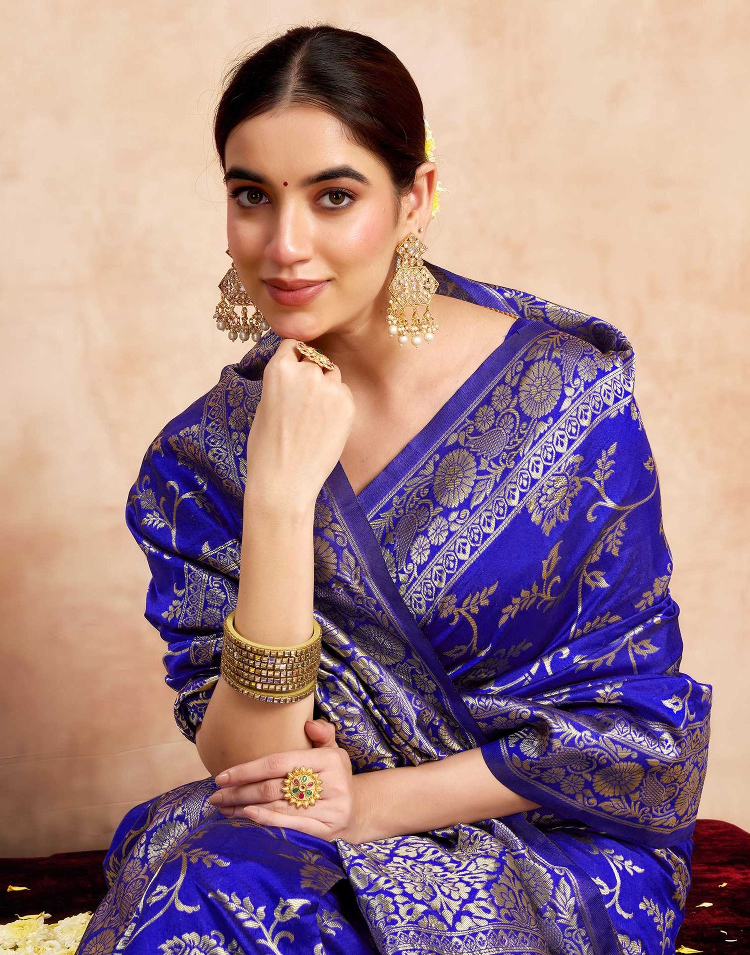 Blue Silk Woven Banarasi Saree