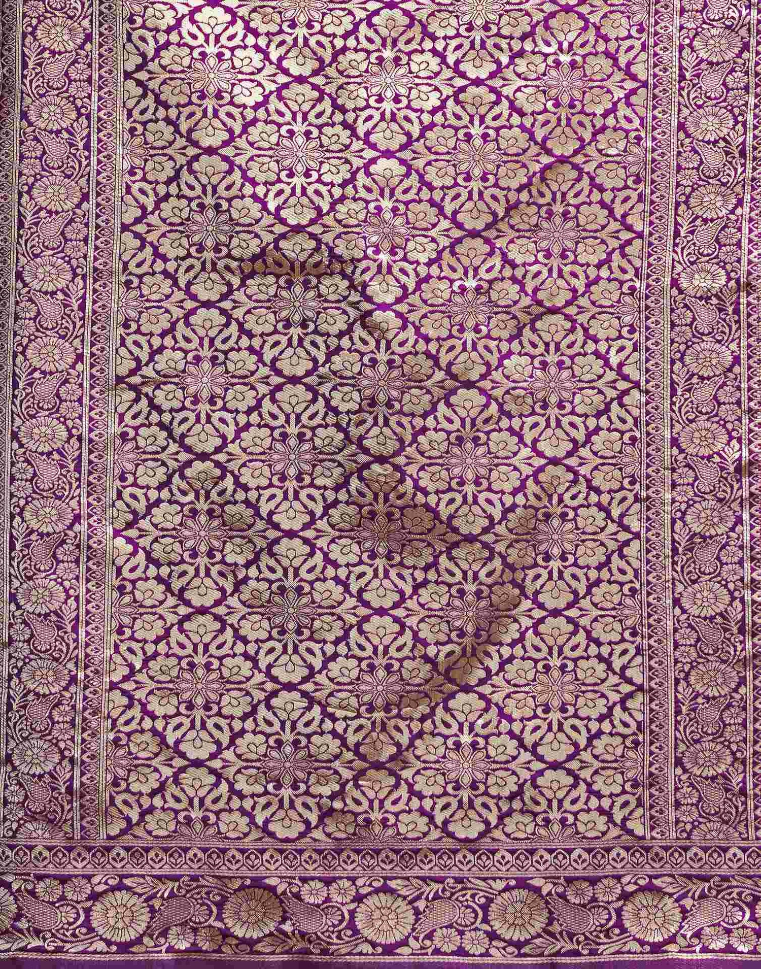 Purple Silk Woven Banarasi Saree