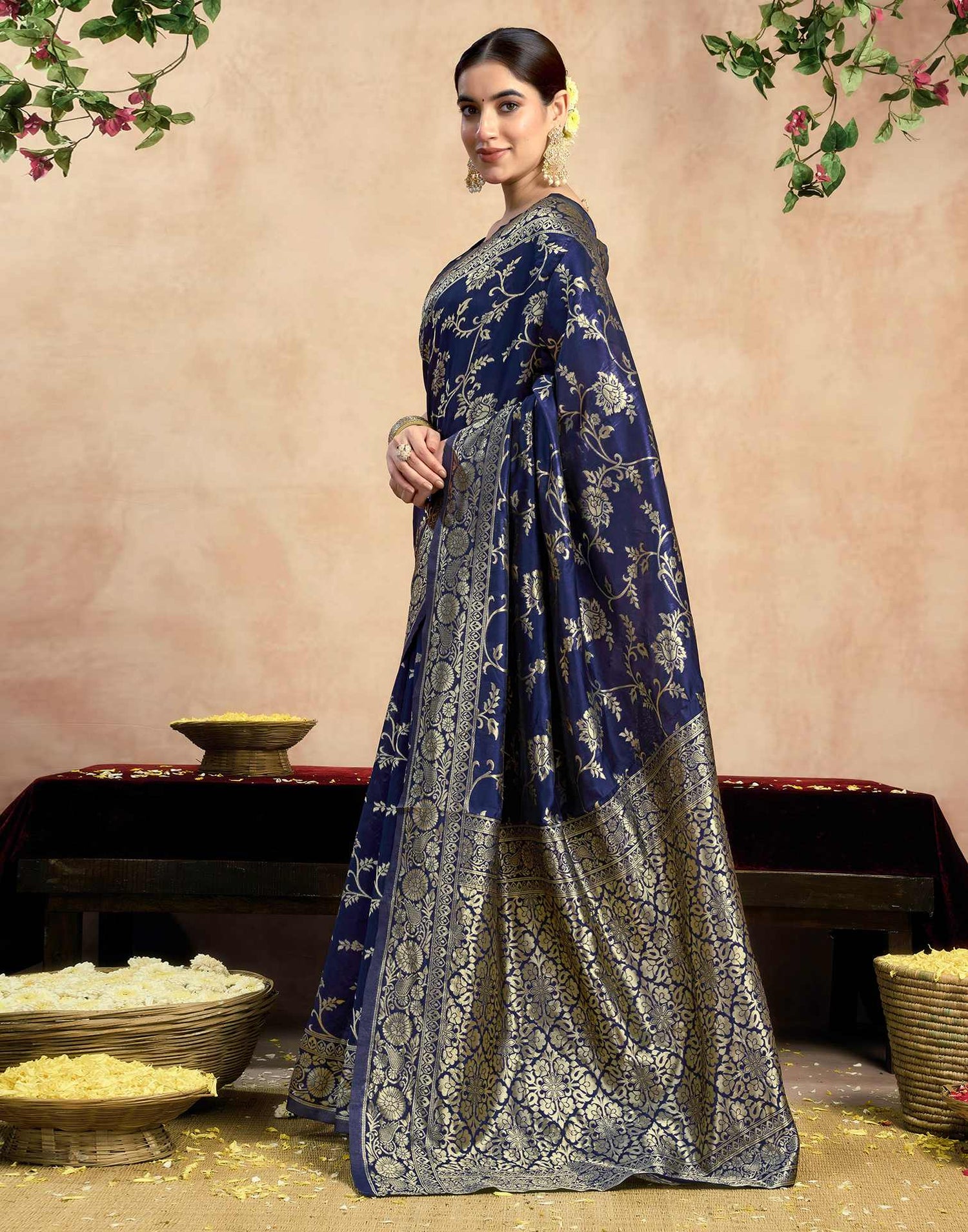 Blue Silk Woven Banarasi Saree