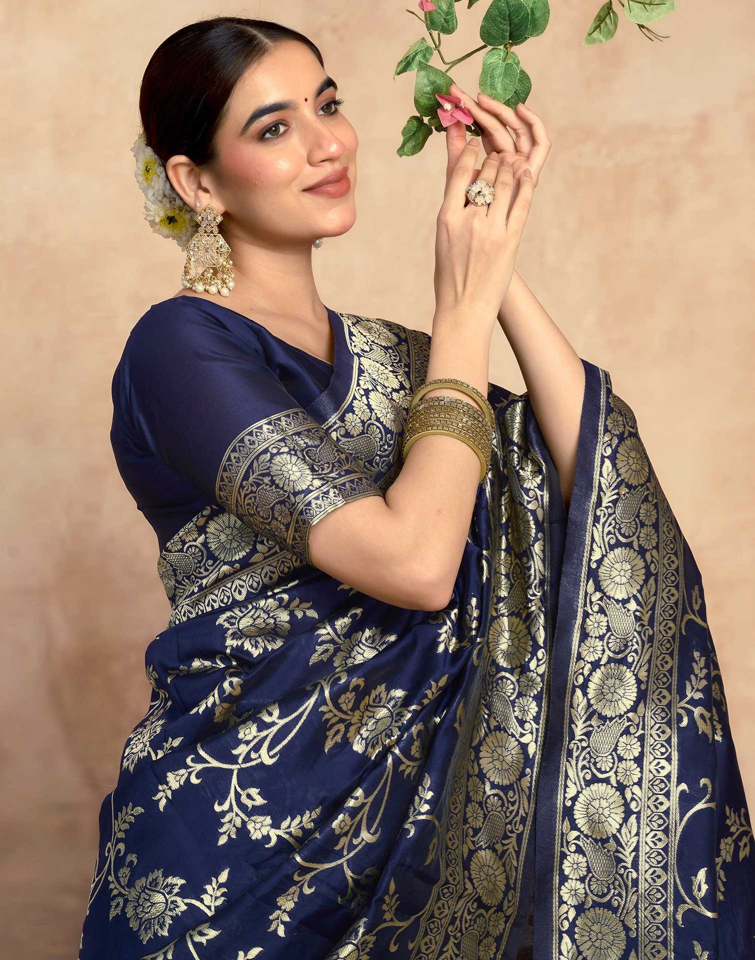 Blue Silk Woven Banarasi Saree