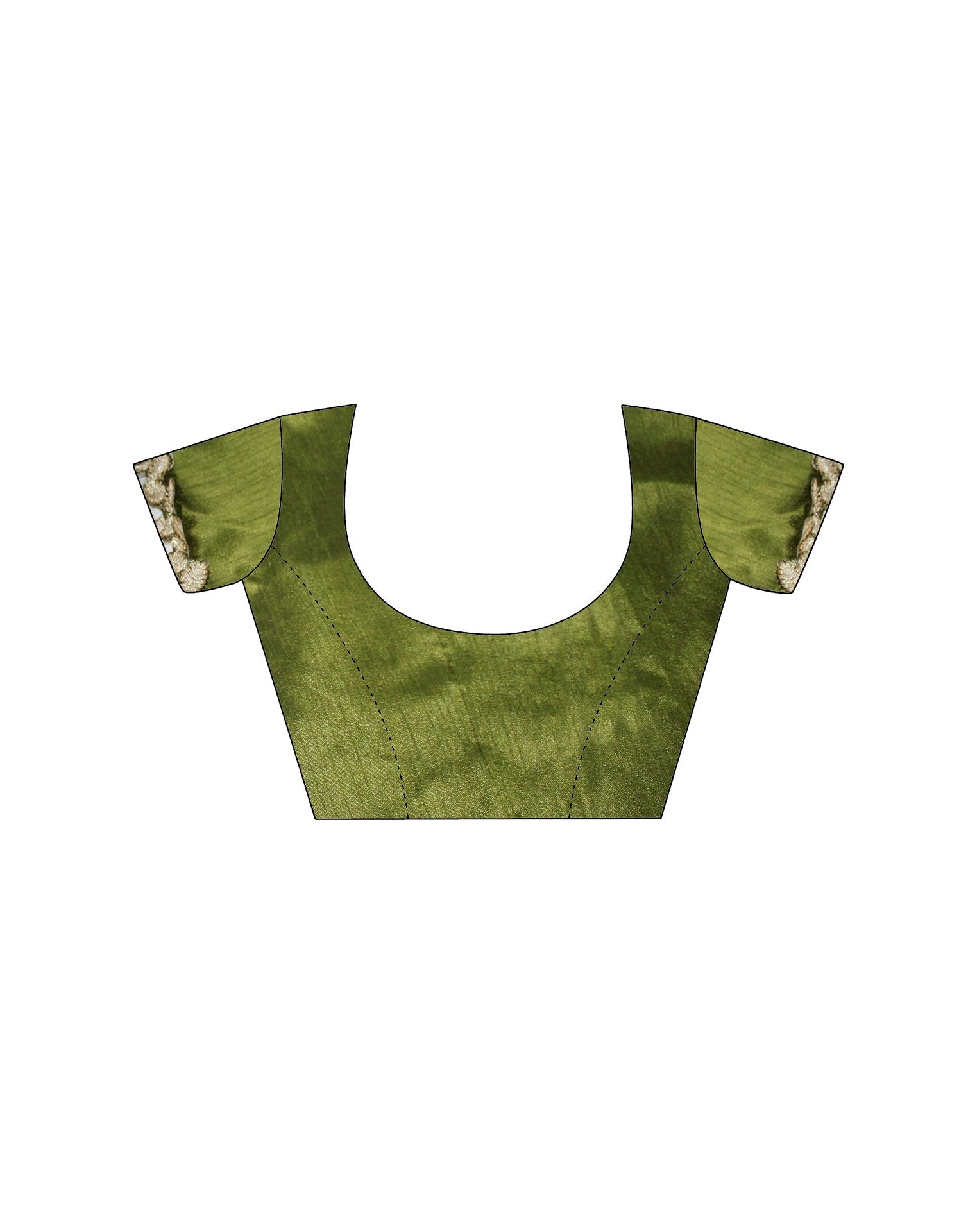 Green Tissue Silk Embroidery Lace Saree