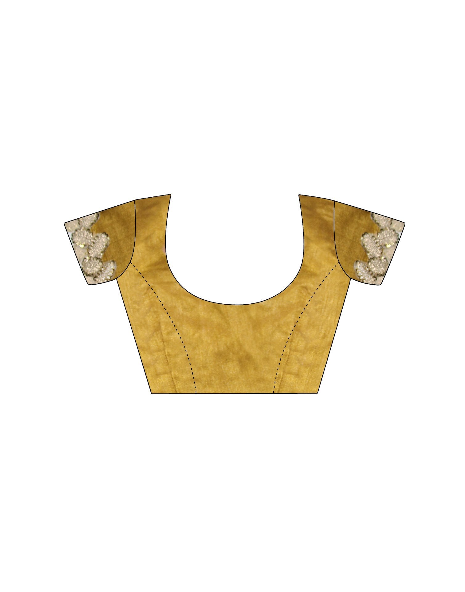 Yellow Tissue Silk Embroidery Lace Saree